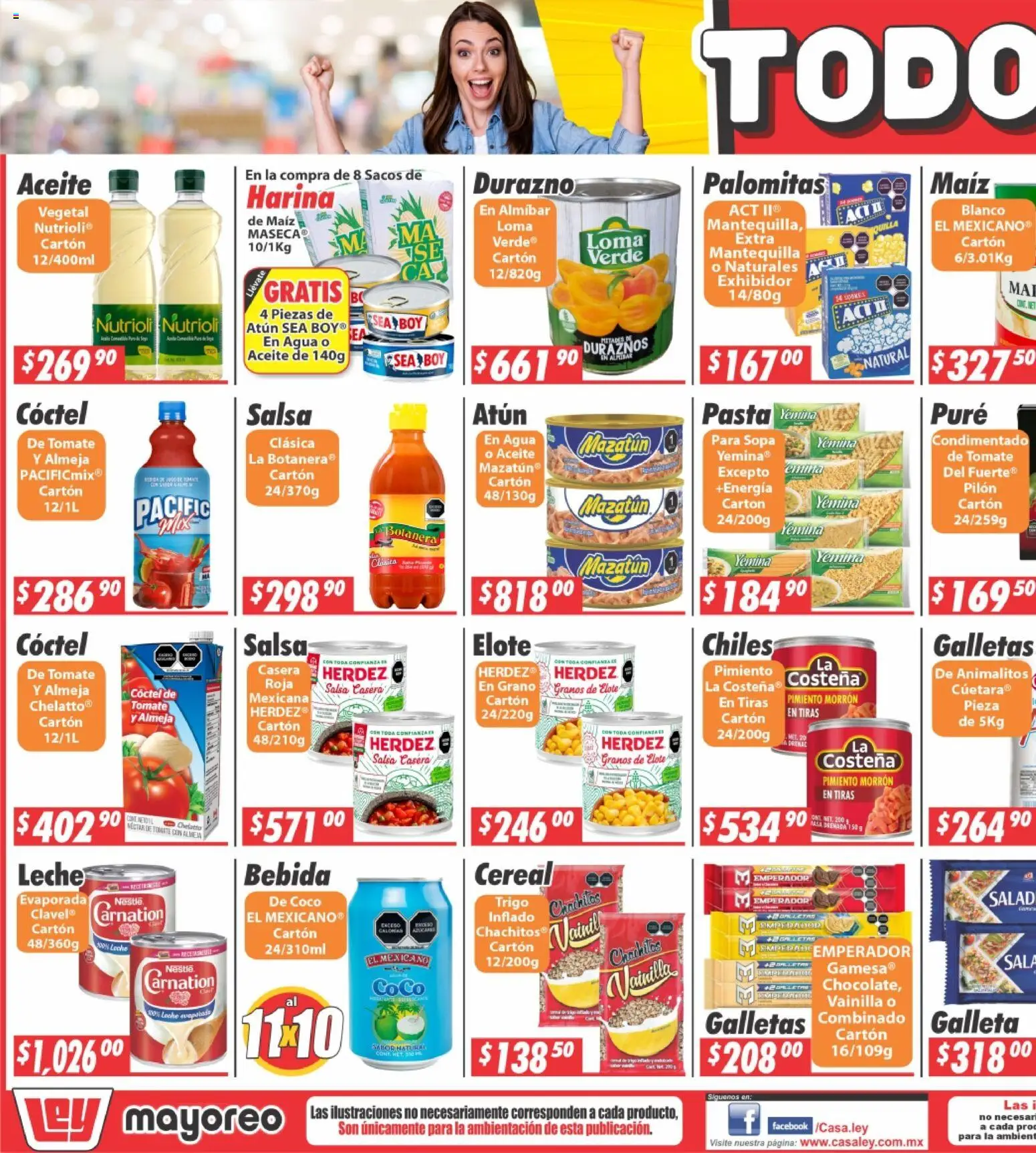 Nuevas ofertas de Casa Ley válidas en toda la República Mexicana desde el 13.04.2026. ¡Encuentra las mejores ofertas en Casa Ley folleto! | Página: 3 | Productos: Harina, Durazno, Tomate, Agua