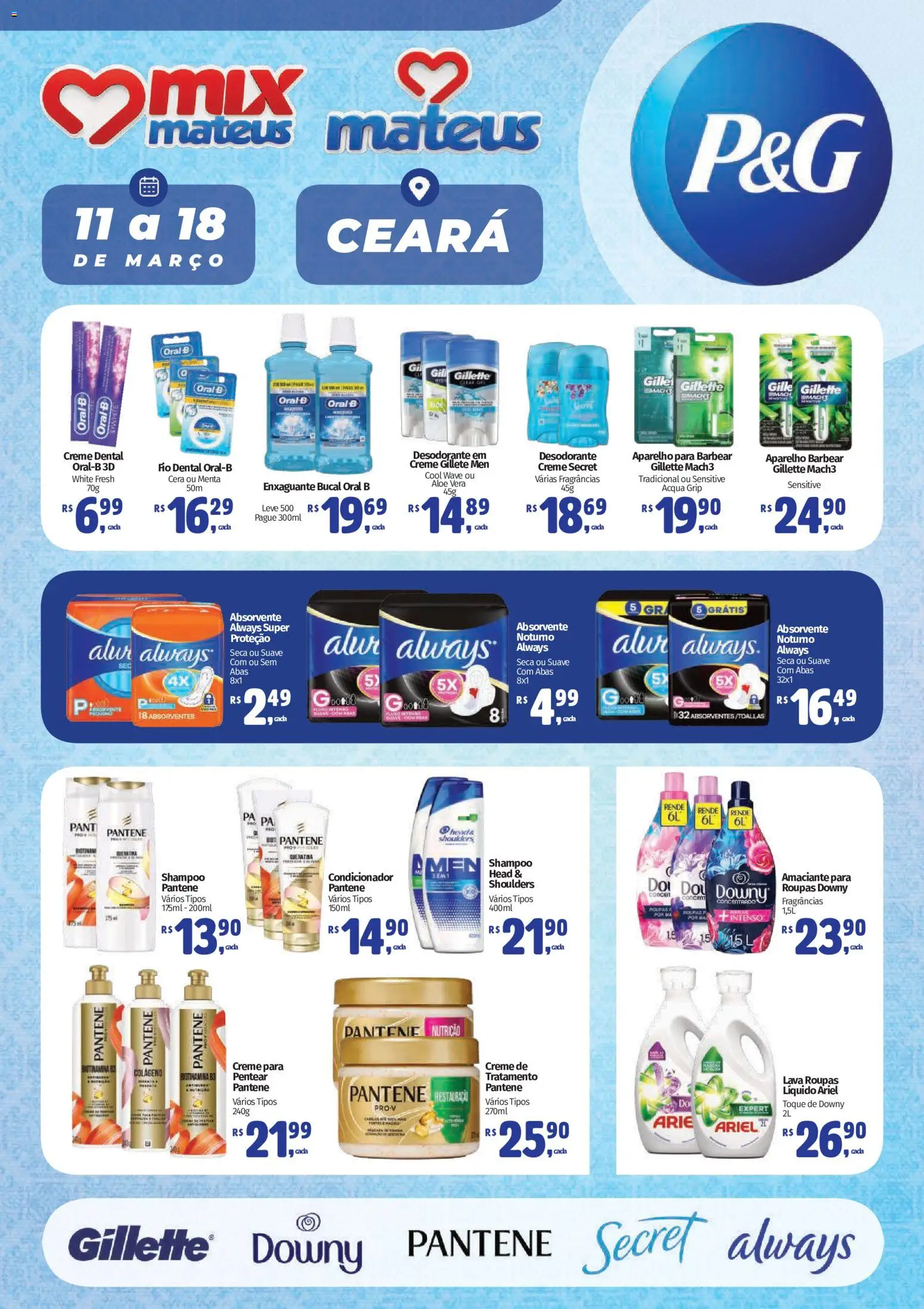 Mateus Folheto - válido de 11.03.2026 | Página: 1 | Produtos: Enxaguante bucal, Roupas, Creme dental, Absorvente