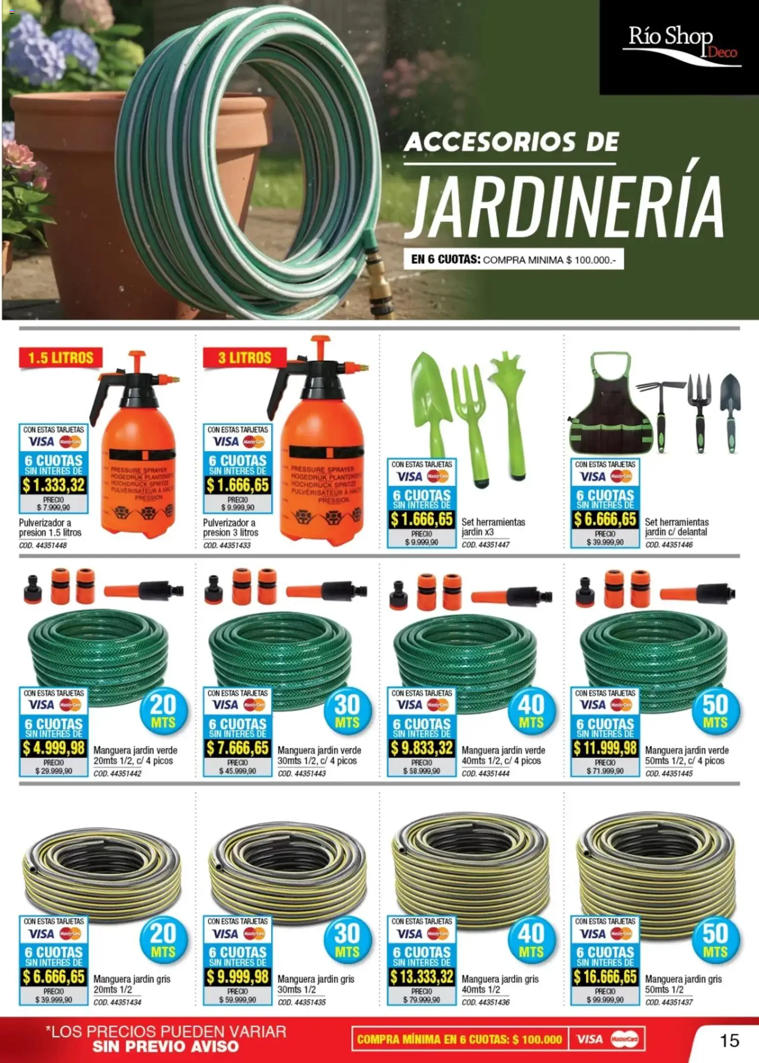 Río Shop Deco catálogo │ válido desde el 01.01.2026 | Página: 15 | Productos: Manguera, Pulverizador, Delantal