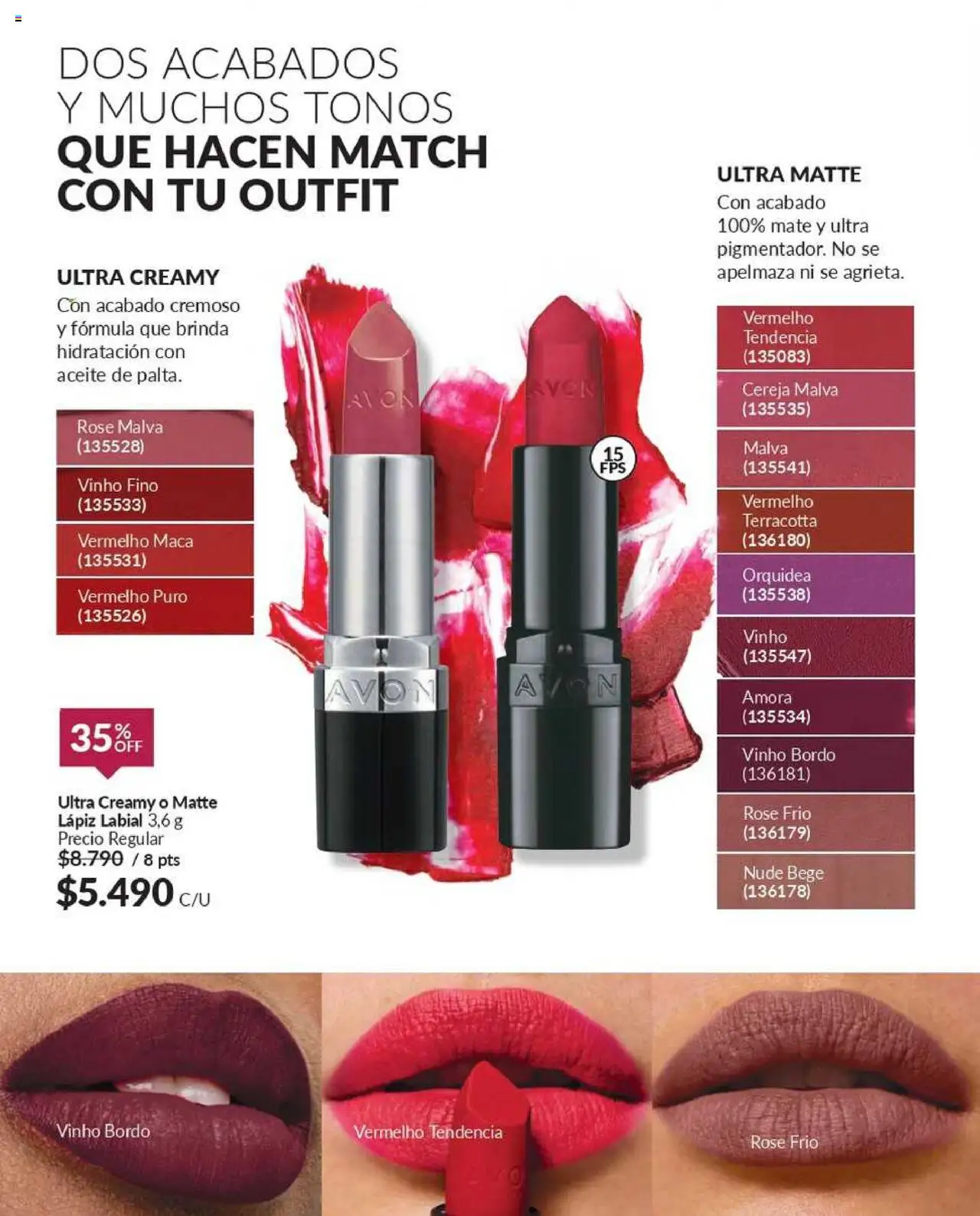 Catálogo Avon Campaña 10 │ válido desde el 03.06.2025 | Página: 19 | Productos: Mate, Lápiz labial, Labial, Aceite