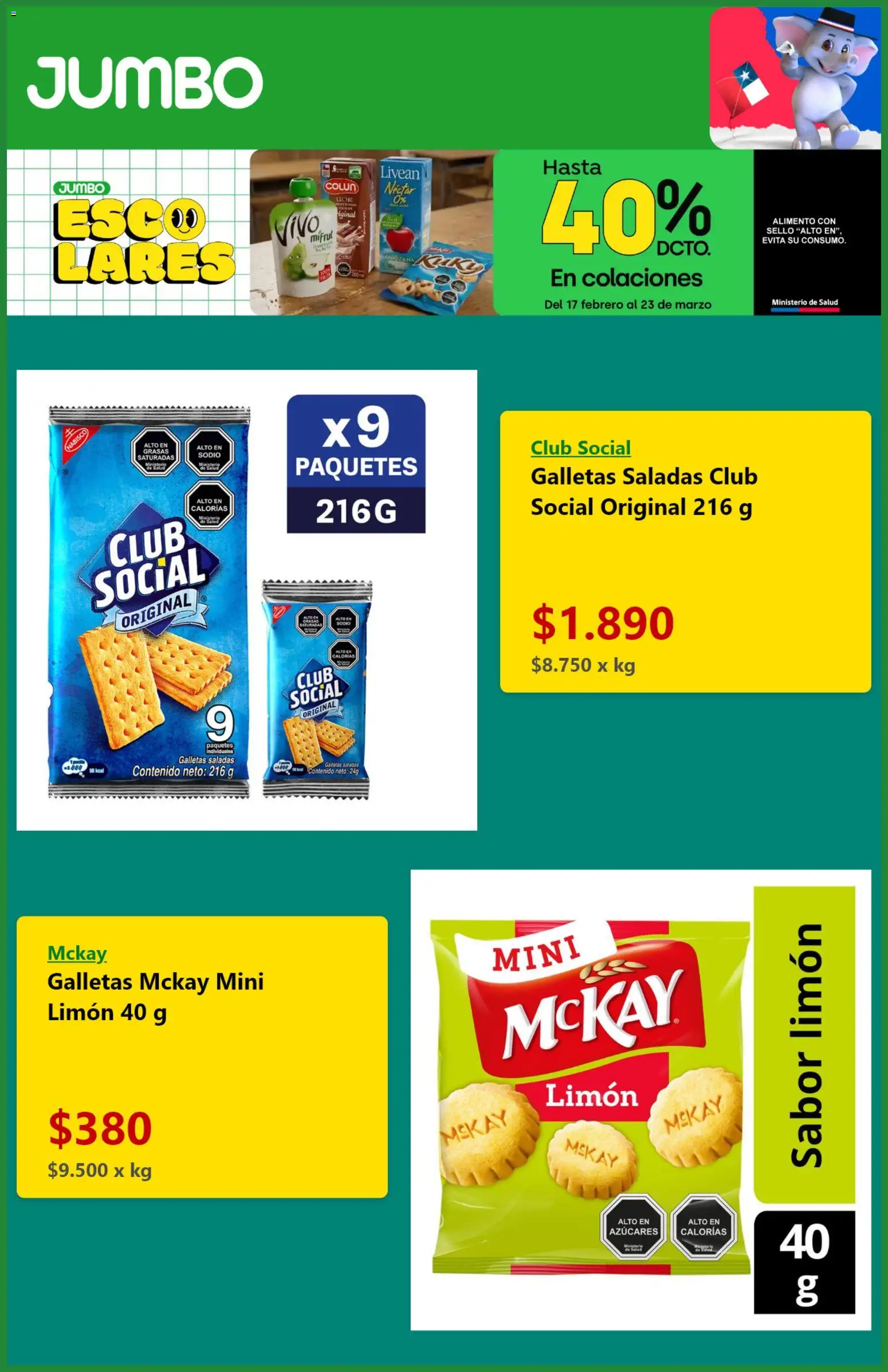 Jumbo ofertas  │ válido desde el 04.03.2026 | Página: 4 | Productos: Limón, Leche, Galletas