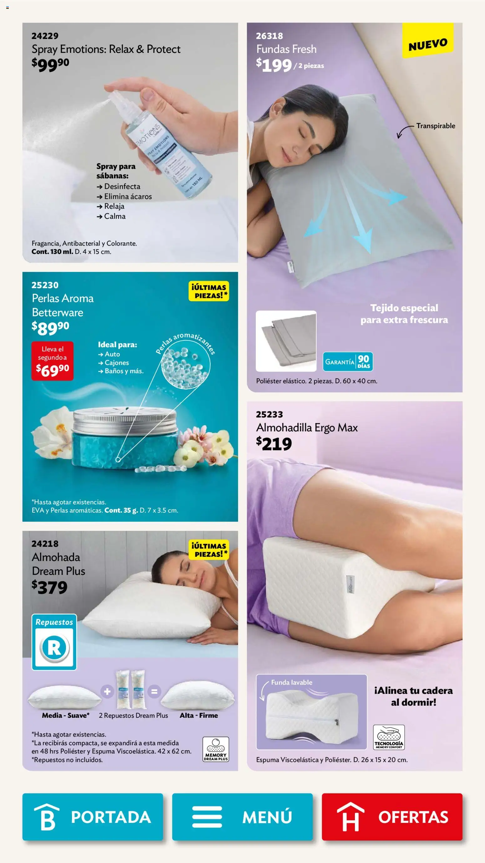 Nuevas ofertas de Betterware válidas en toda la República Mexicana desde el 04.05.2026. ¡Encuentra las mejores ofertas en Betterware campaña 5 2026! | Página: 31 | Productos: Espuma, Funda, Almohada, Sabanas