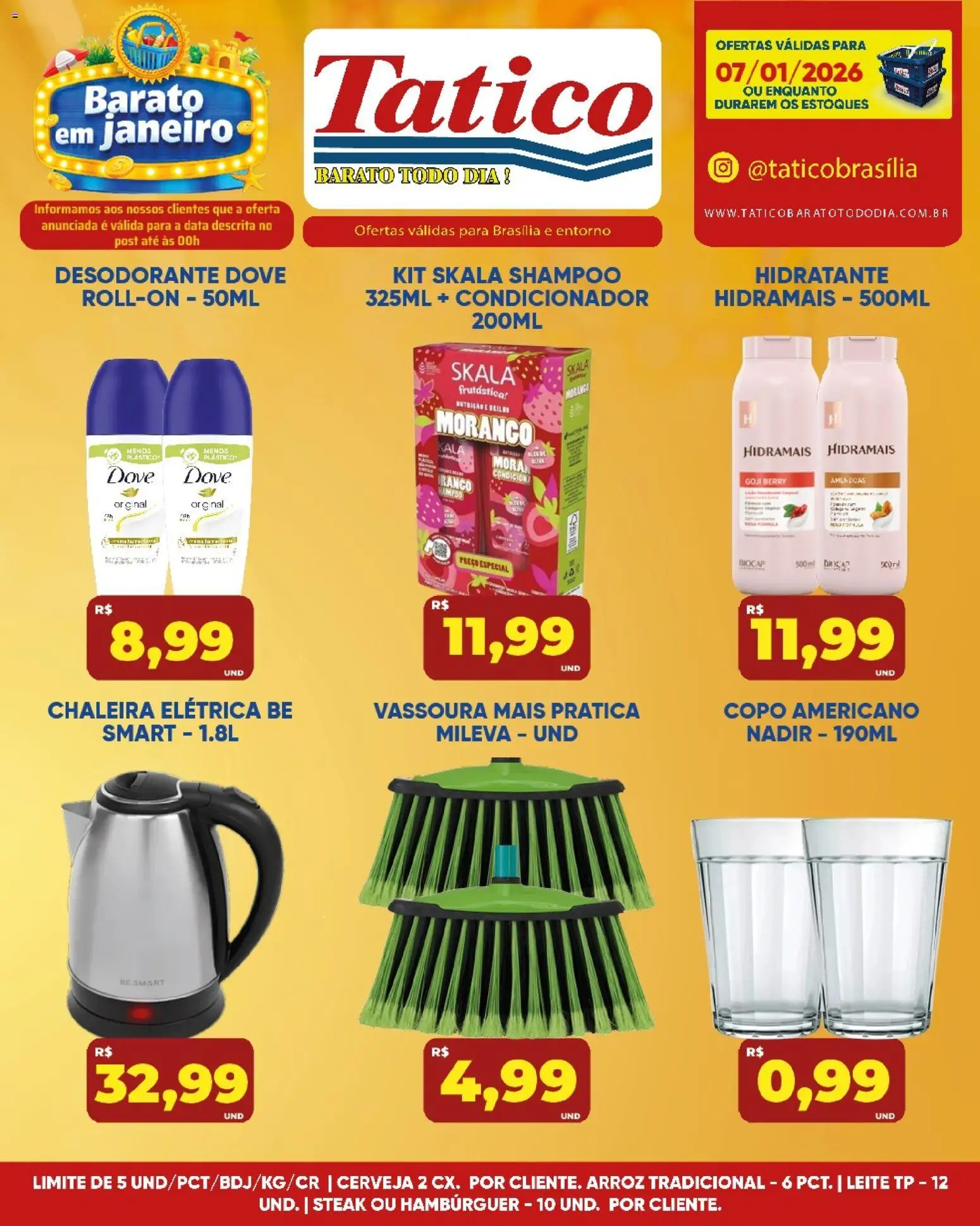 Tatico Folheto - válido de 08.01.2026 | Página: 32 | Produtos: Chaleira, Desodorante, Hambúrguer, Kit skala