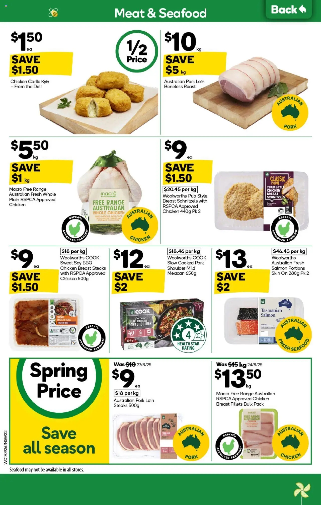 Woolworths catalogue - valid from 17.09.2025 | Page: 20 | Products: Chicken, Pork, Salmon, Seafood