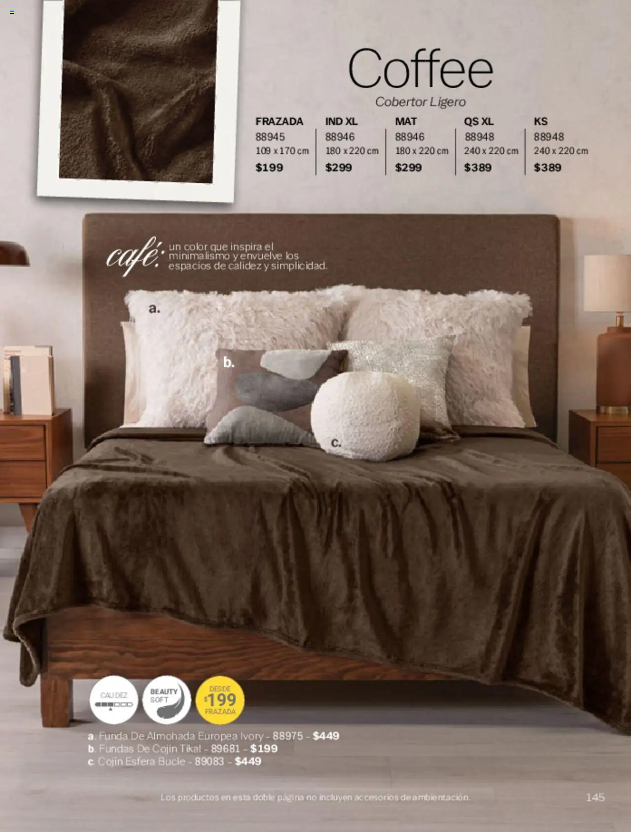 Nuevas ofertas de Vianney válidas en toda la República Mexicana desde el 07.03.2025. ¡Encuentra las mejores ofertas en Vianney catálogo Primavera! | Página: 147 | Productos: Cobertor, Café, Funda, Almohada