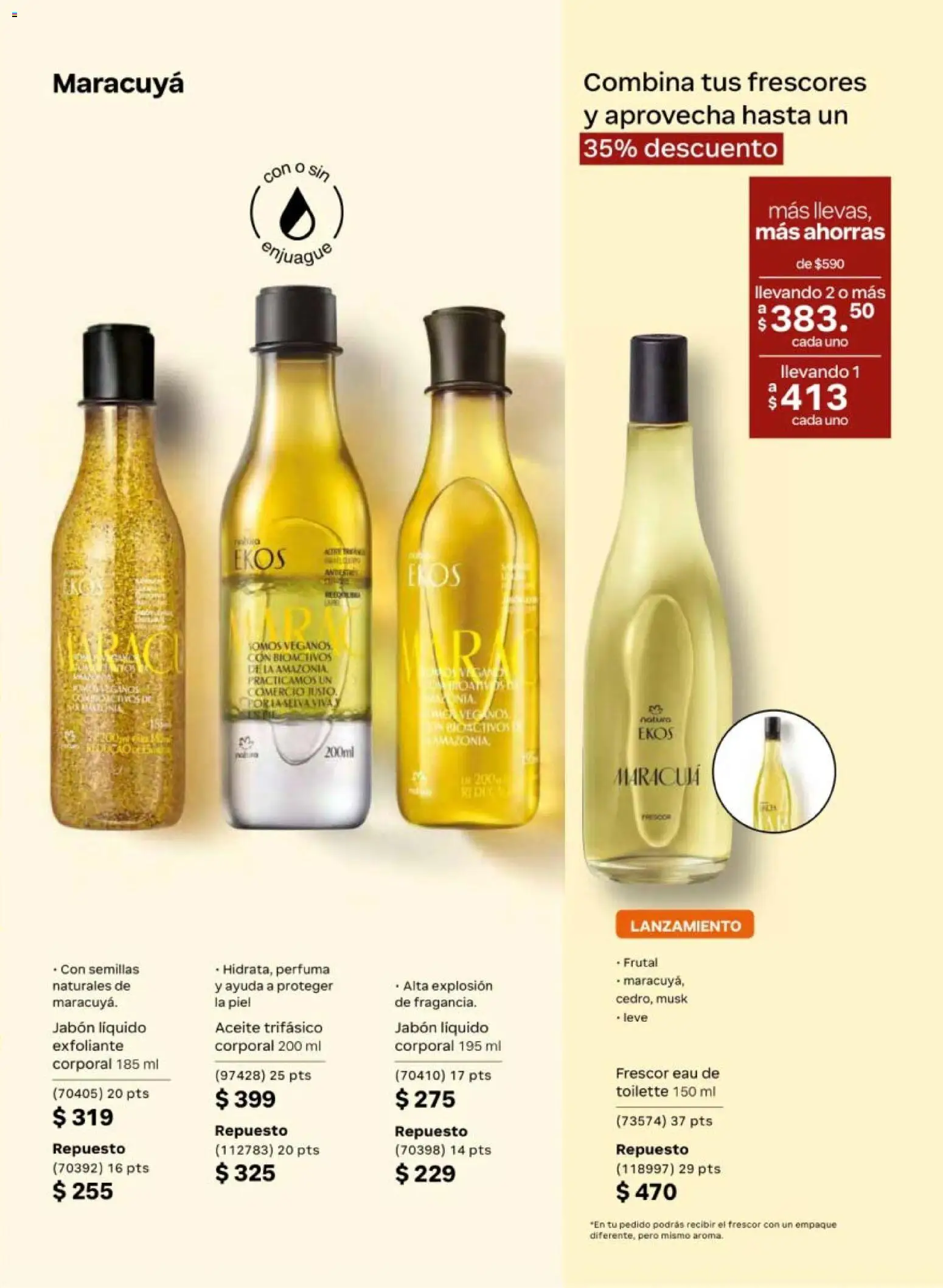 Nuevas ofertas de Natura válidas en toda la República Mexicana desde el 08.05.2026. ¡Encuentra las mejores ofertas en Natura campaña 8 2026! | Página: 109 | Productos: Exfoliante corporal, Aceite, Semillas, Jabón