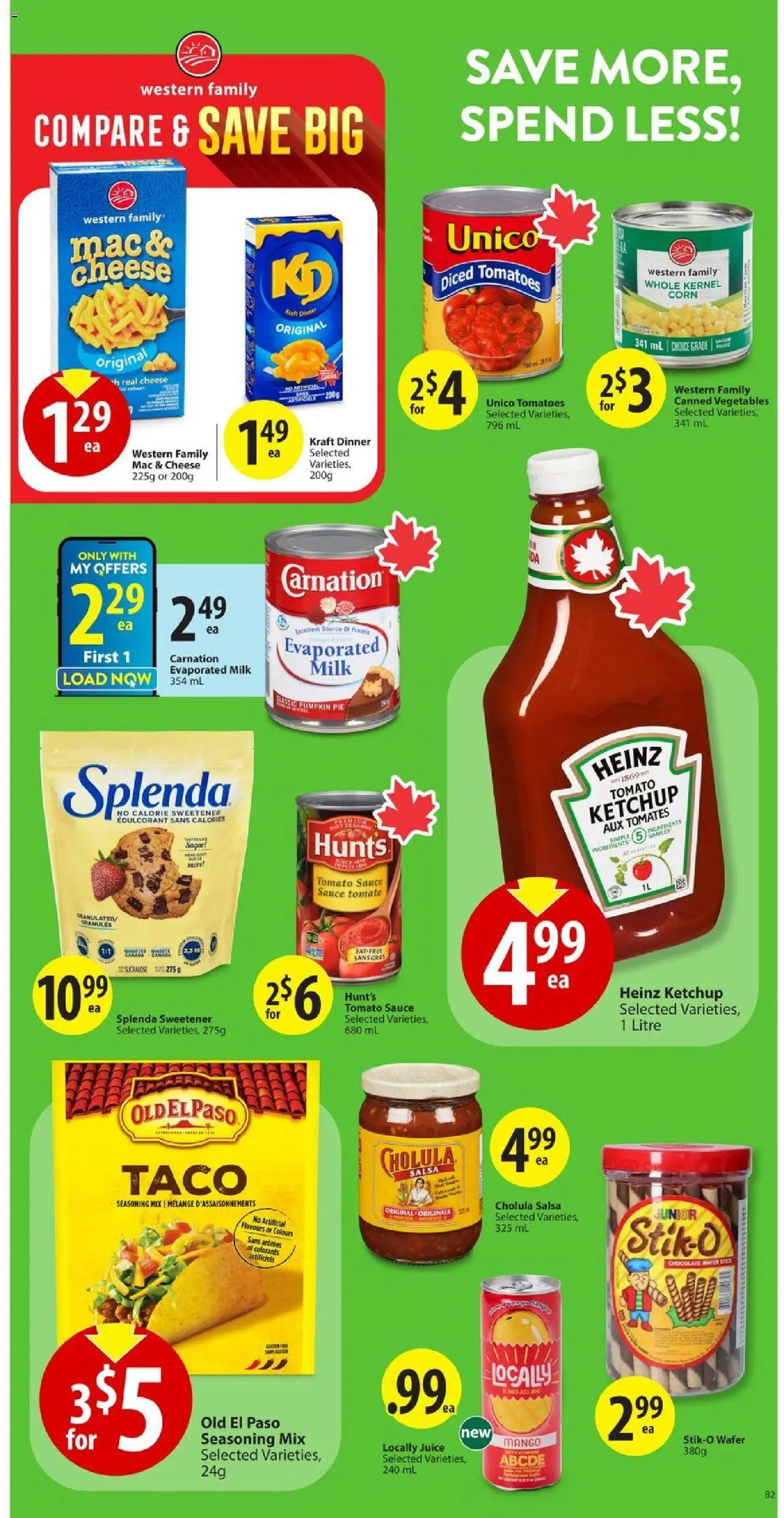 Save on foods flyer valid from 14.08.2025 | Page: 18 | Products: Ketchup, Milk, Pumpkin, Juice