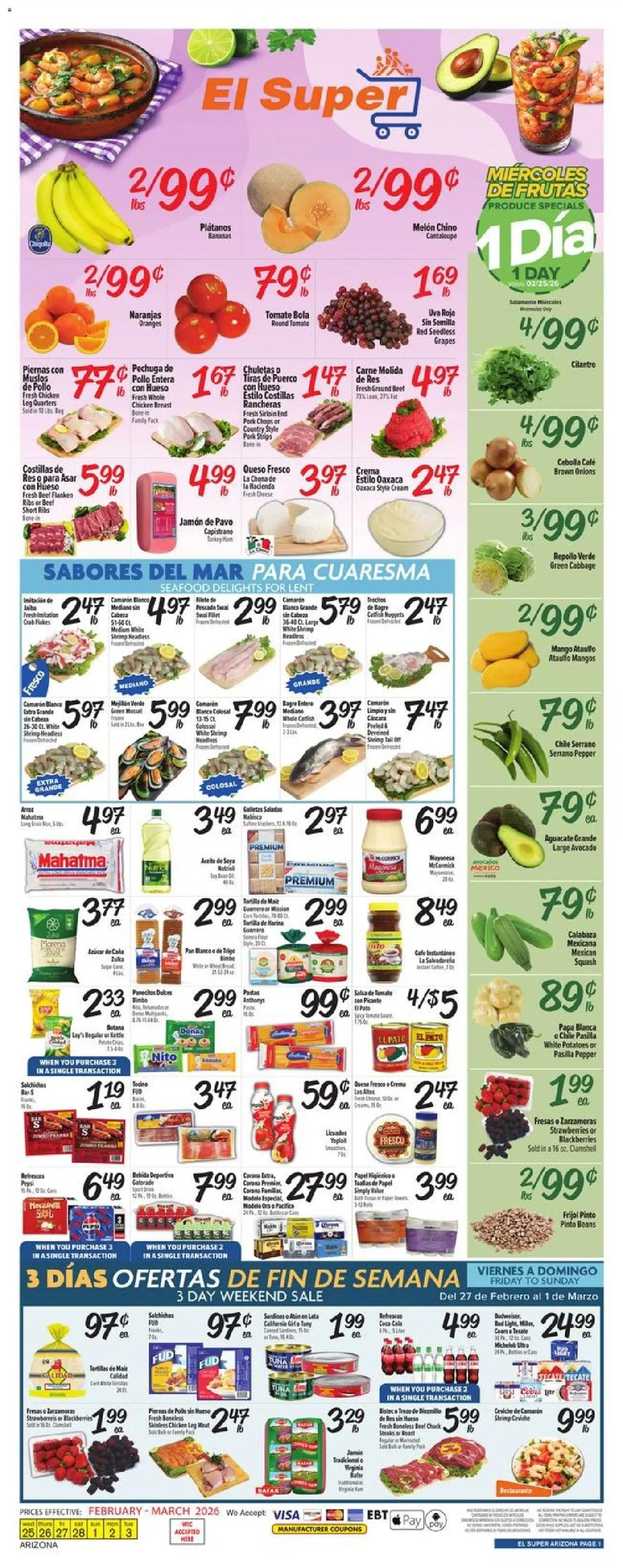 El Super Weekly Ad - AK - valid from 25.02.2026 | Page: 1 | Products: Beef, Potatoes, Cabbage, Grapes