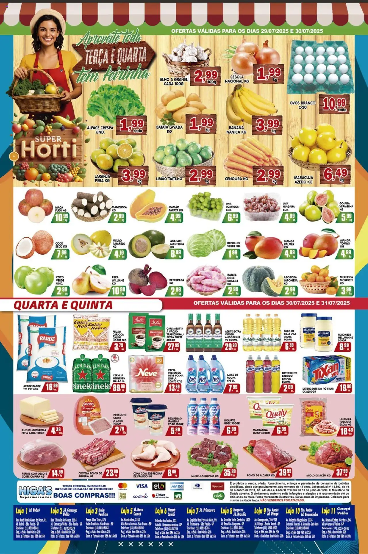 Higa's Supermercado Folheto - válido de 30.07.2025 | Página: 4 | Produtos: Goiaba, Linguiça, Manteiga, Cerveja