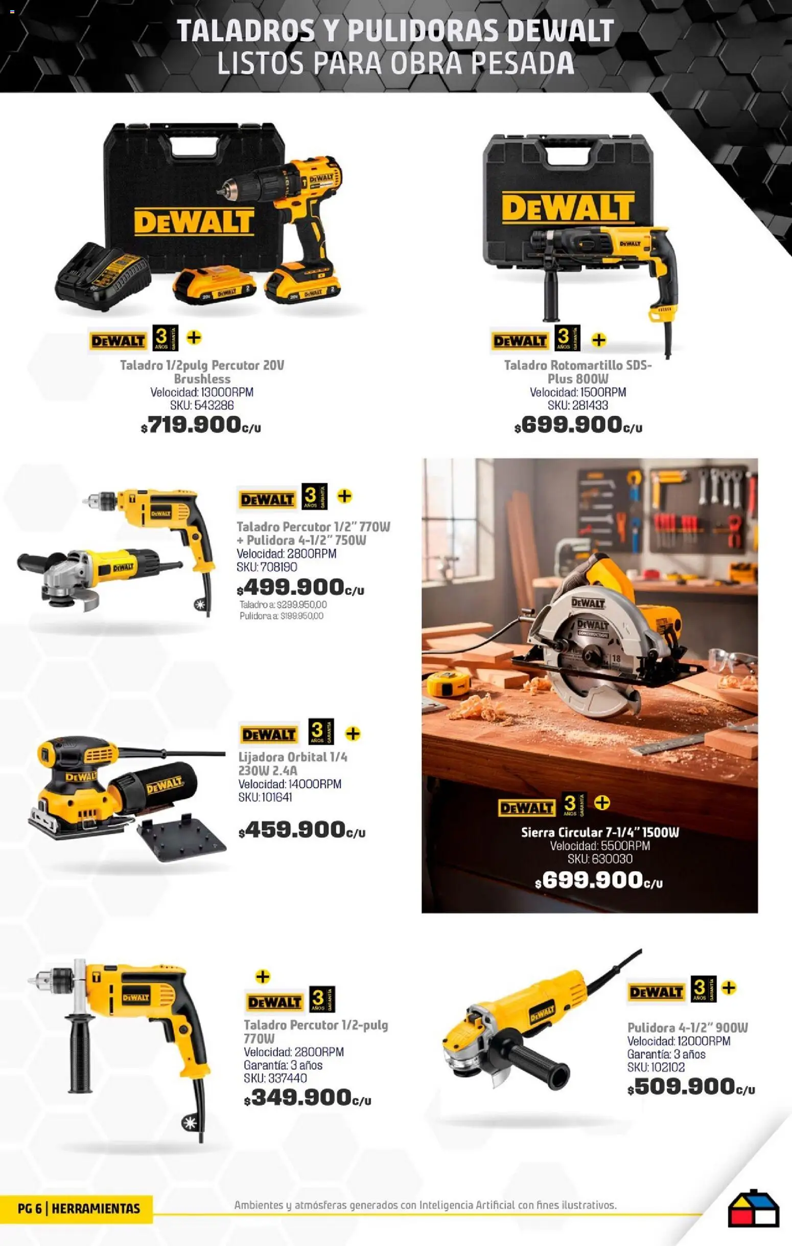 Homecenter revista - valida desde el 11.11.2025 | Página: 6 | Productos: Pulidora, Rotomartillo, Sierra, Taladro