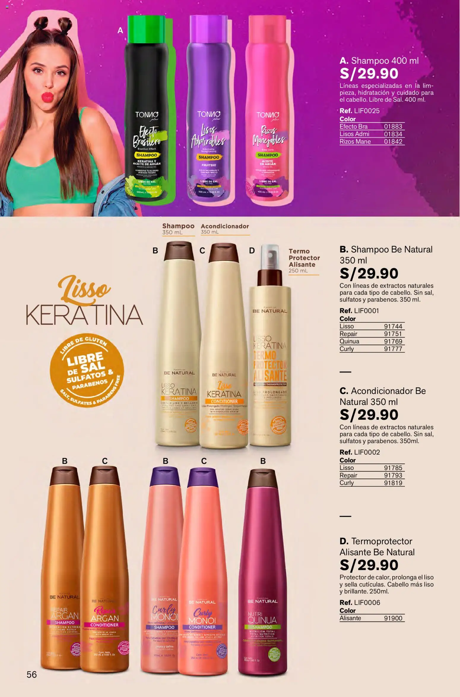 Catálogo Leonisa válido desde 16.01.2026 | Página: 56 | Productos: Shampoo, Acondicionador, Aceite
