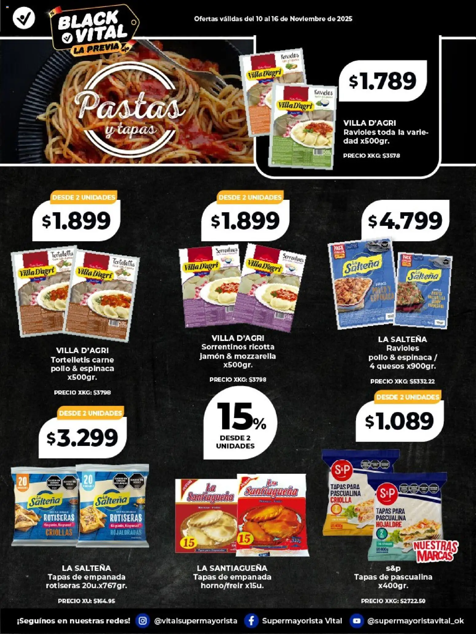 Vital - Especial de frescos │ válido desde el 09.11.2025 | Página: 10 | Productos: Pollo, Jamón, Ravioles, Espinaca