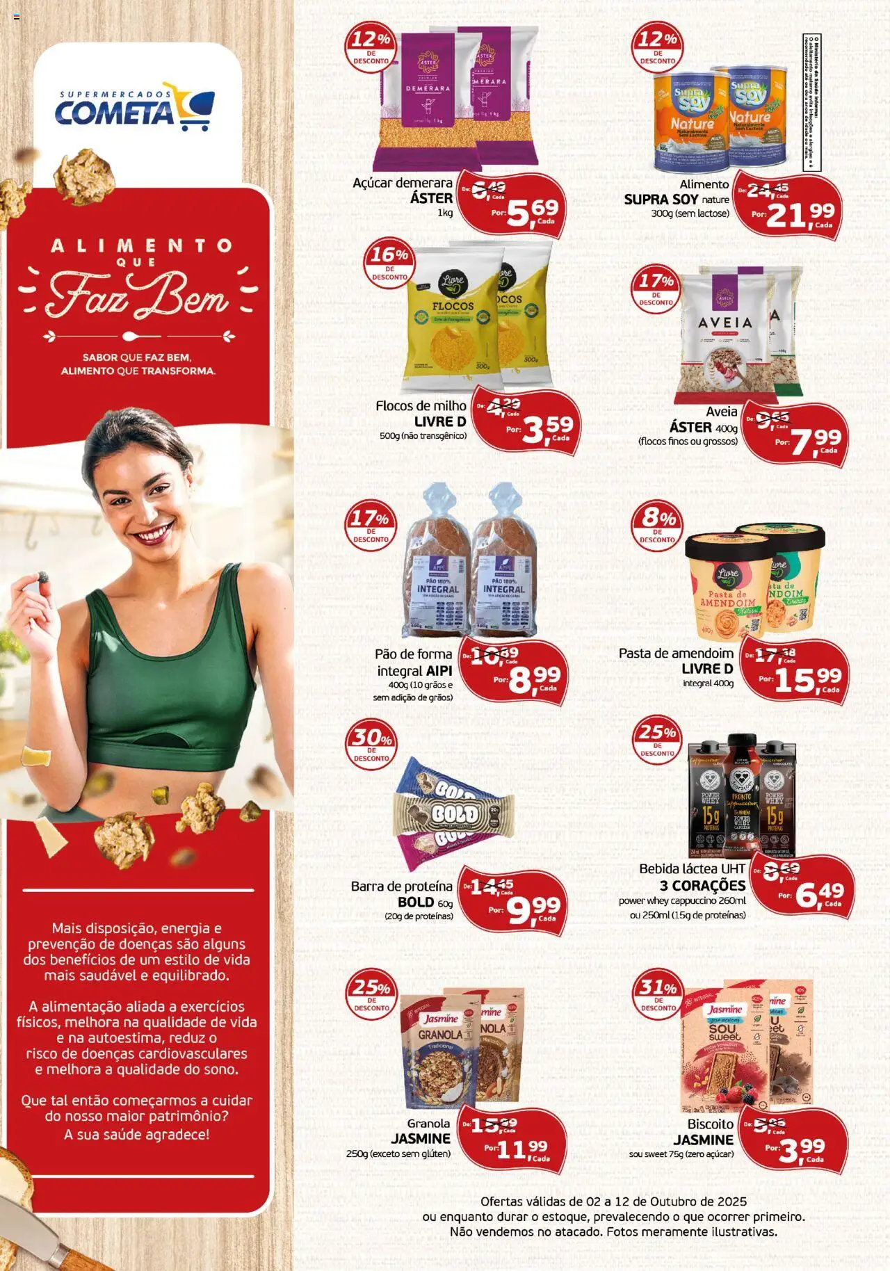 Cometa Supermercados Folheto - válido de 02.10.2025 | Página: 1 | Produtos: Amendoim, Pasta, Pão de forma, Flocos