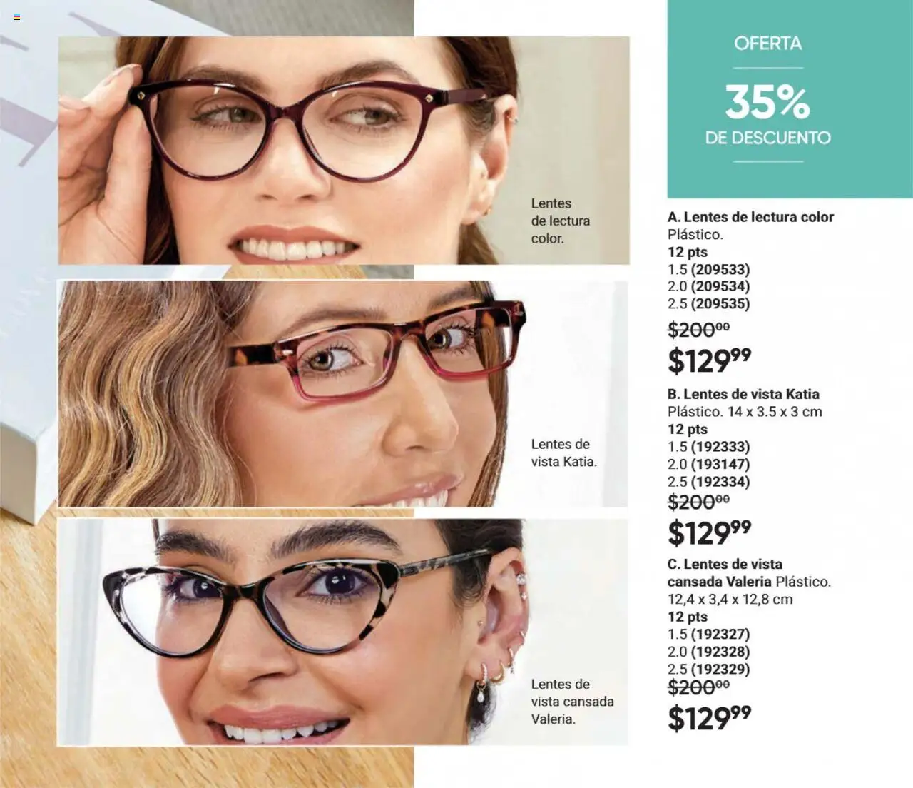 Nuevas ofertas de AVON válidas en toda la República Mexicana desde el 09.10.2025. ¡Encuentra las mejores ofertas en AVON - Casa & Estilo 16 2025! | Página: 137 | Productos: Lentes