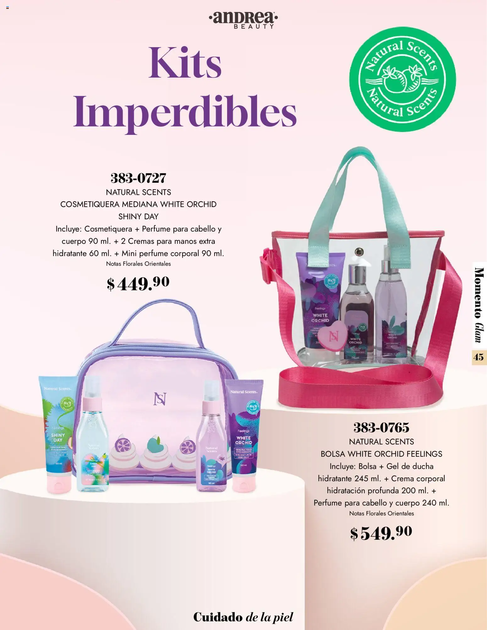 Nuevas ofertas de Andrea válidas en toda la República Mexicana desde el 26.10.2025. ¡Encuentra las mejores ofertas en Andrea catálogo Momento Glam! | Página: 45 | Productos: Crema, Bolsa, Crema corporal, Gel de ducha