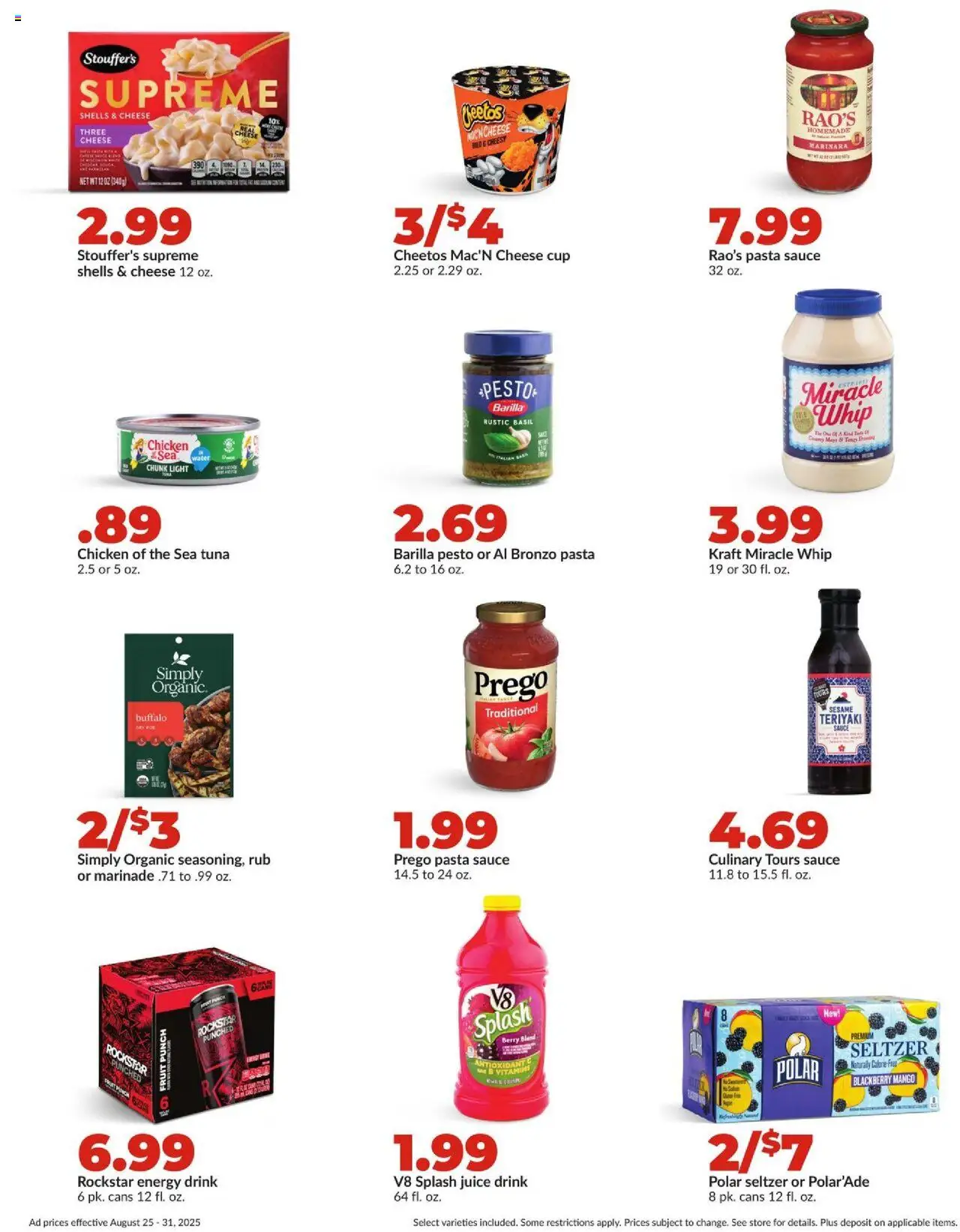 HyVee Weekly Ad - valid from 25.08.2025 | Page: 26 | Products: Juice, Pasta, Water, Sauce
