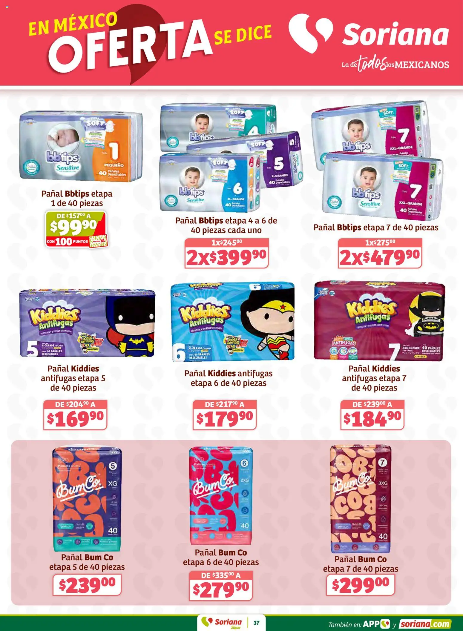 Nuevas ofertas de Soriana válidas en toda la República Mexicana desde el 26.02.2026. ¡Encuentra las mejores ofertas en Soriana - Preciazazaso Súper: Coah, Dur, NL, SLP, Tamps, Zac! | Página: 37 | Productos: Pañales