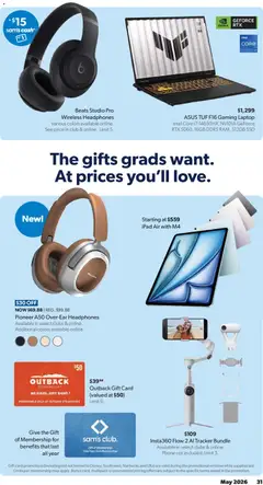 Preview of Sam's Club weekly ads valid from 29.04.2026 | Page: 31 | Products: Phone, Headphones, Laptop, SSD