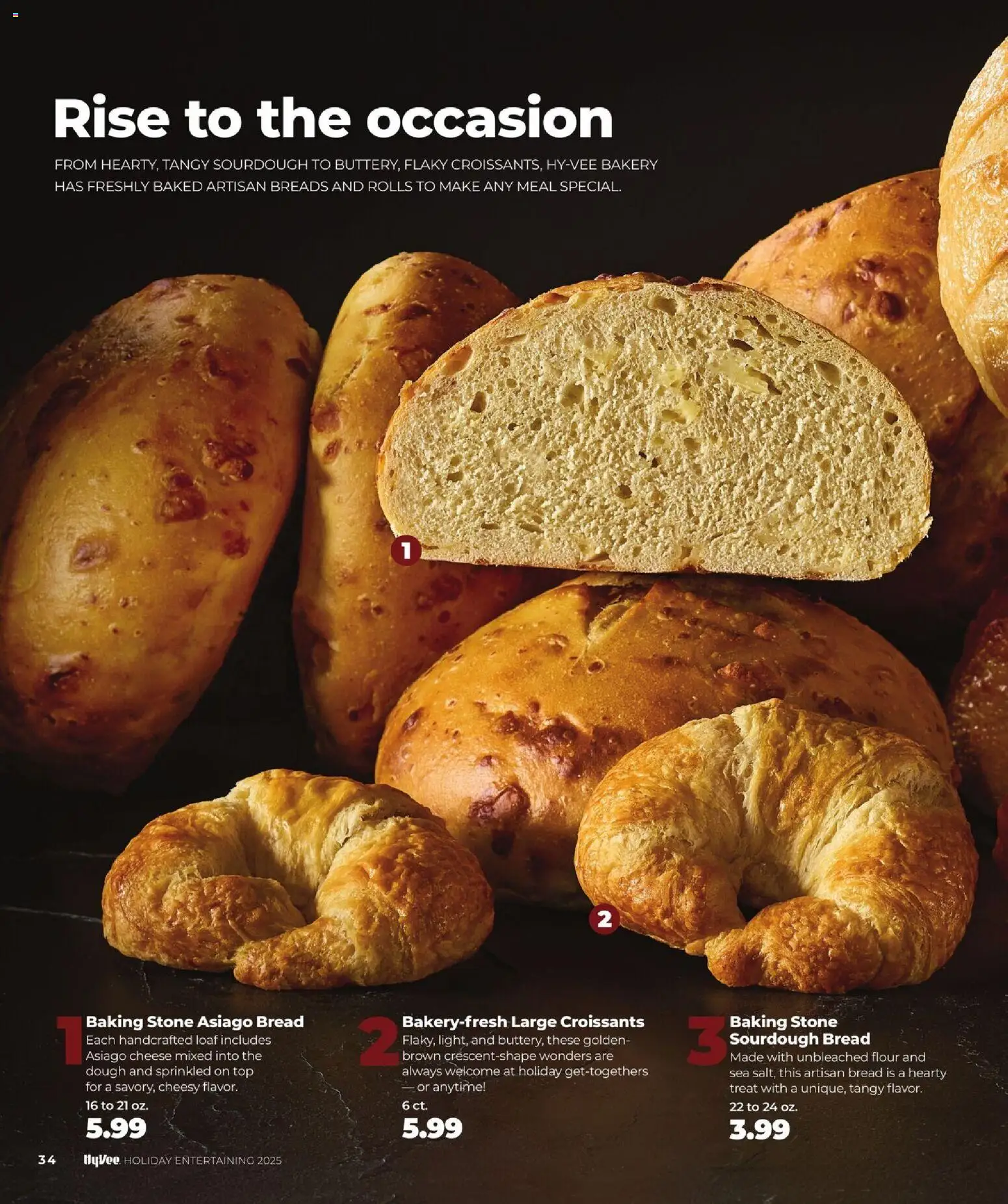 HyVee Holiday Entertaining - valid from 10.11.2025 | Page: 36 | Products: Bakery, Cheese, Bread, Croissants