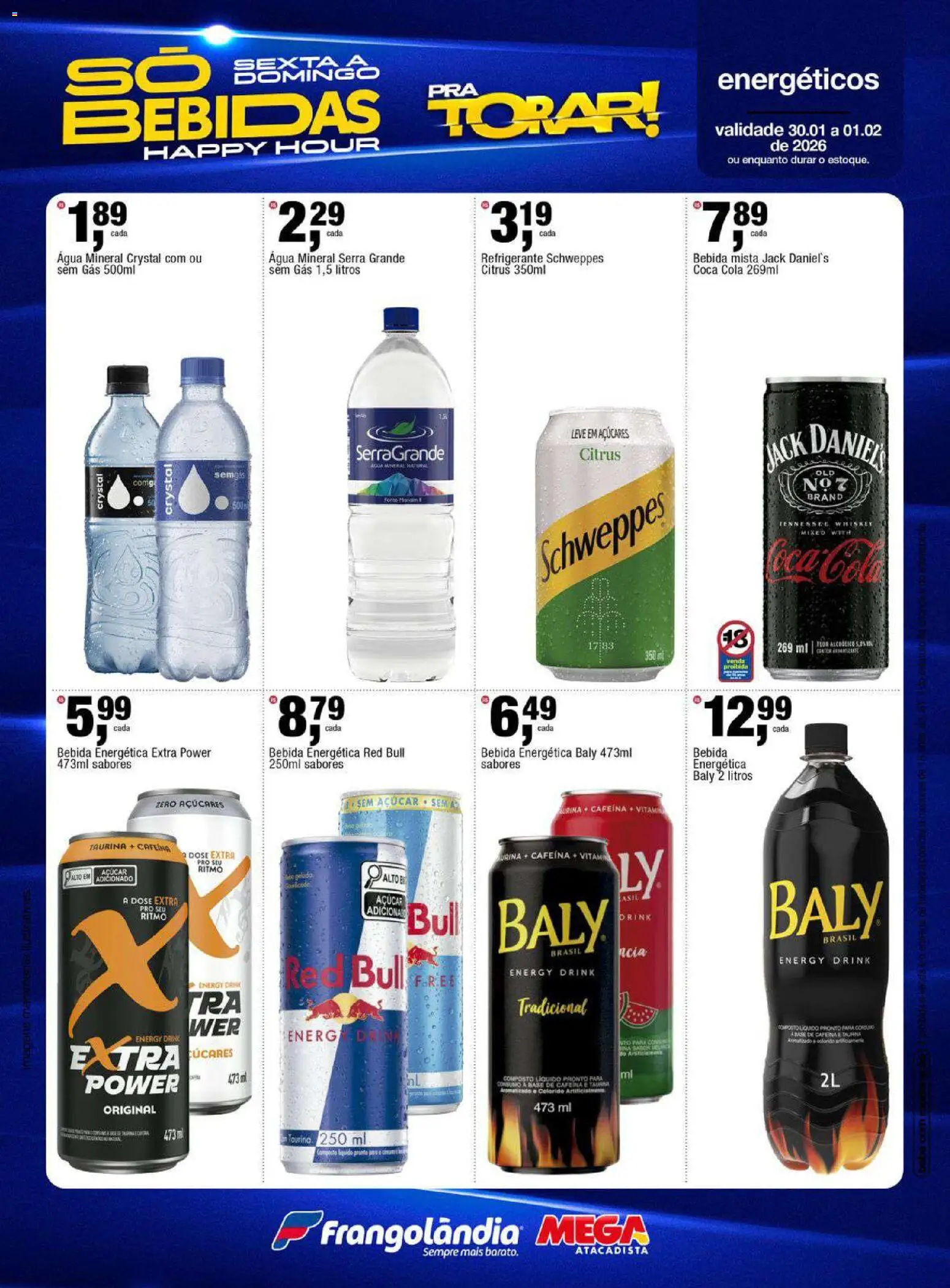 Frangolândia Folheto - válido de 30.01.2026 | Página: 2 | Produtos: Cola, Bebida, Água mineral, Açúcar