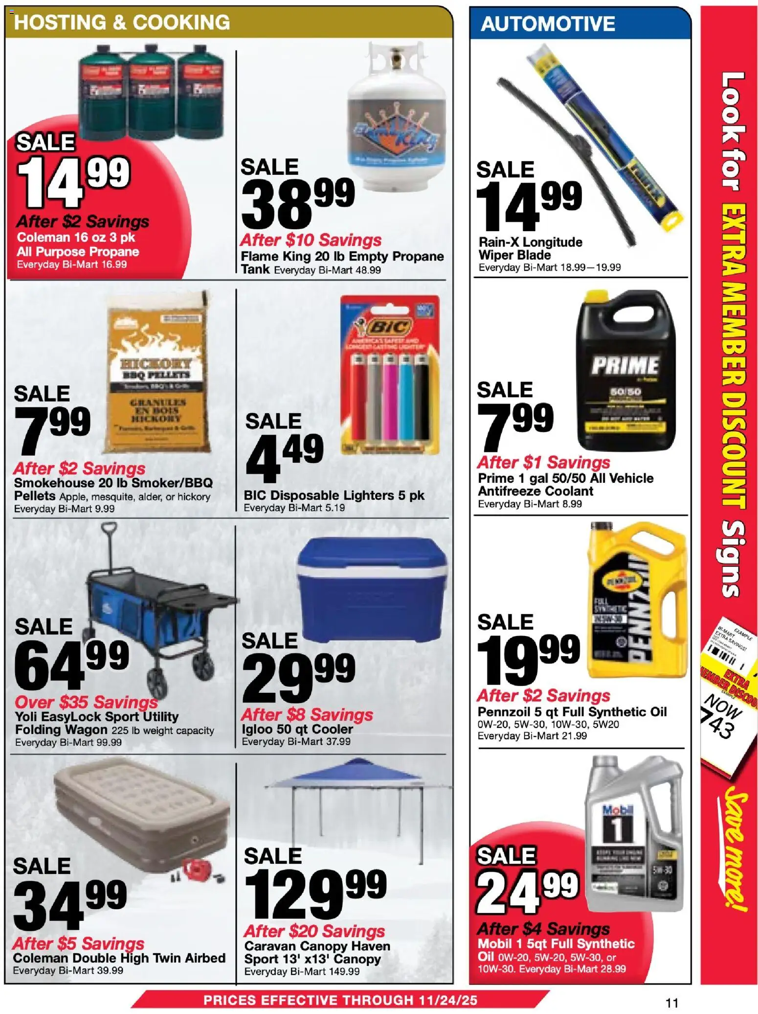 Bi-Mart Weekly Ad - valid from 11.11.2025 | Page: 11 | Products: Oil, Wiper, Coolant, Wiper Blade