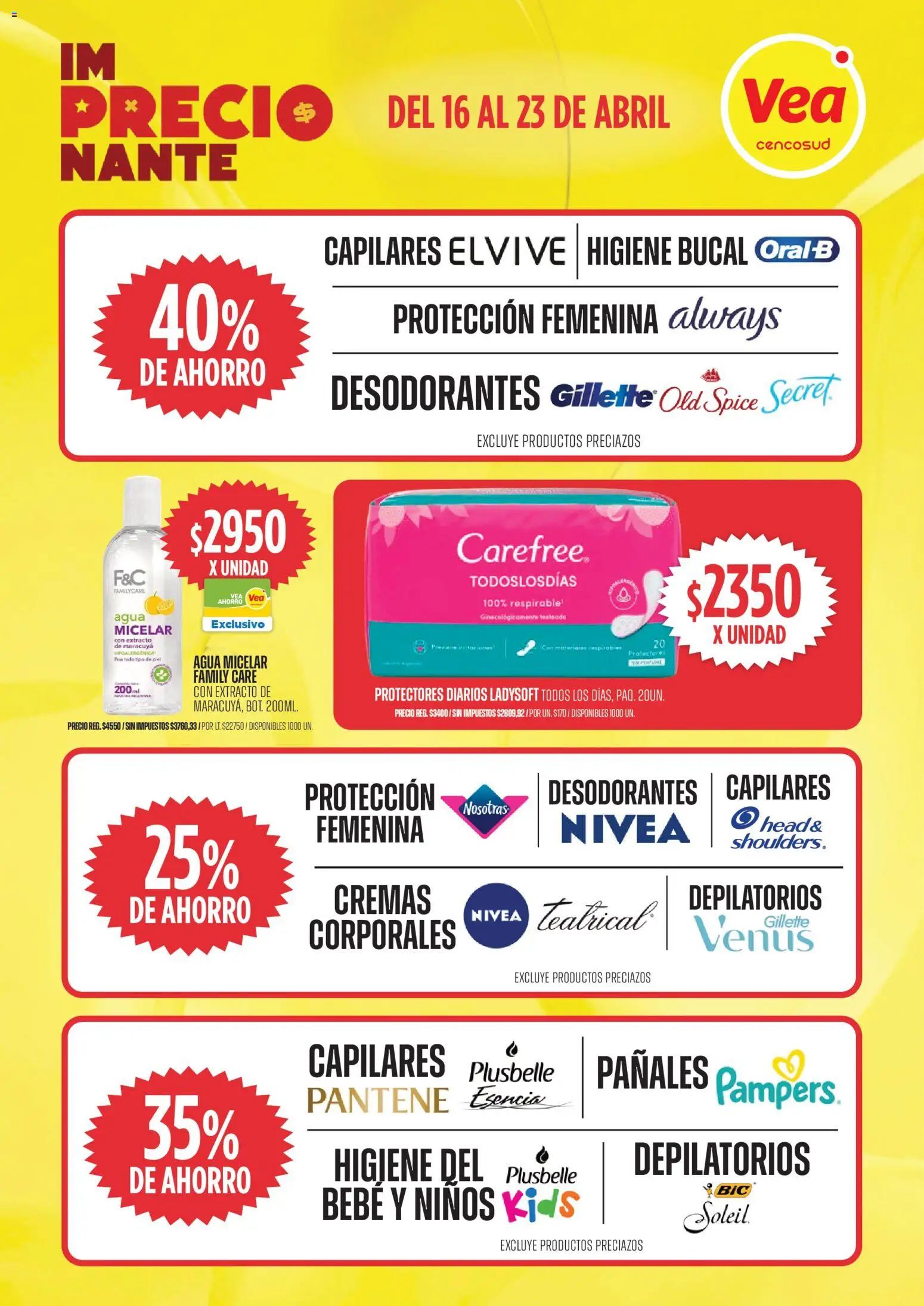 Vea ofertas │ válido desde el 16.04.2026 | Página: 7 | Productos: Perfume, Agua, Pañales, Protectores diarios