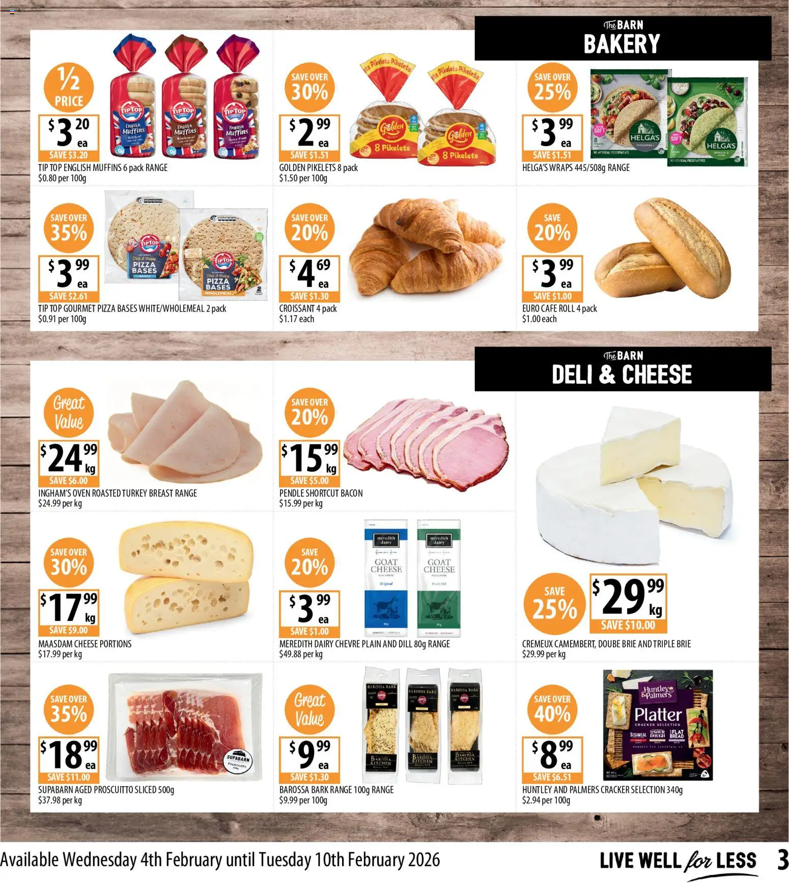 Supabarn catalogue - valid from 04.02.2026 | Page: 3 | Products: Cheese, Bread, Muffins, Oven