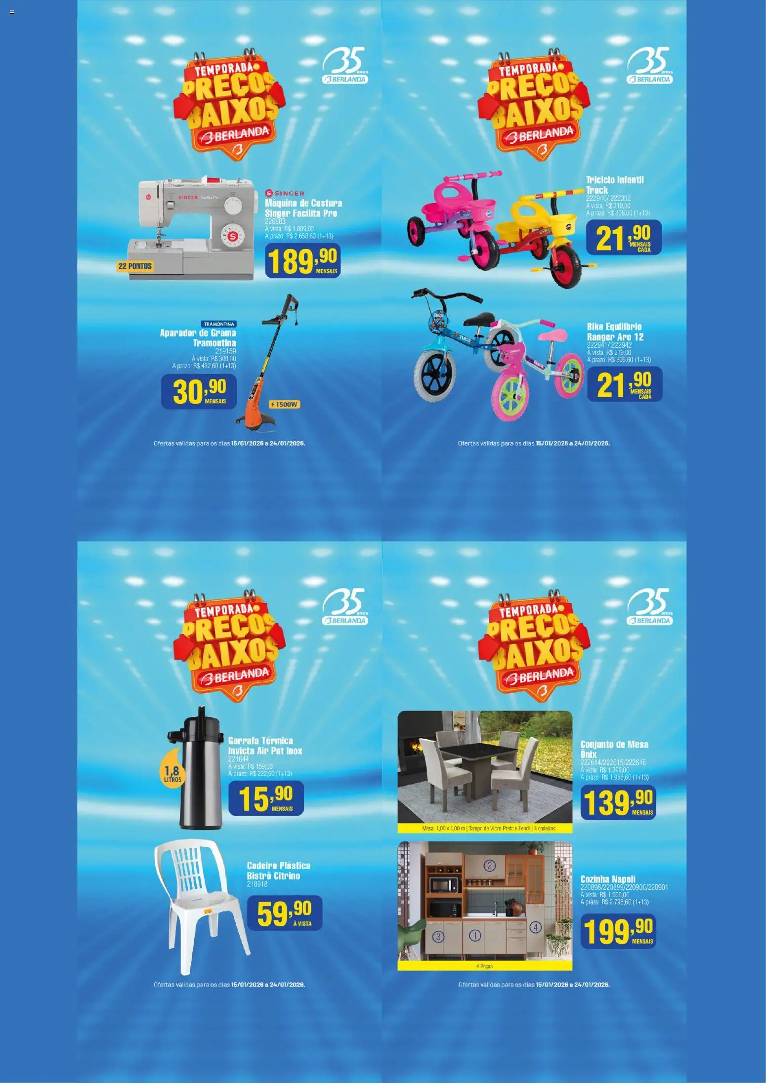 Berlanda Folheto - válido de 15.01.2026 | Página: 11 | Produtos: Máquina de costura, Mesa, Aparador, Aparador de grama