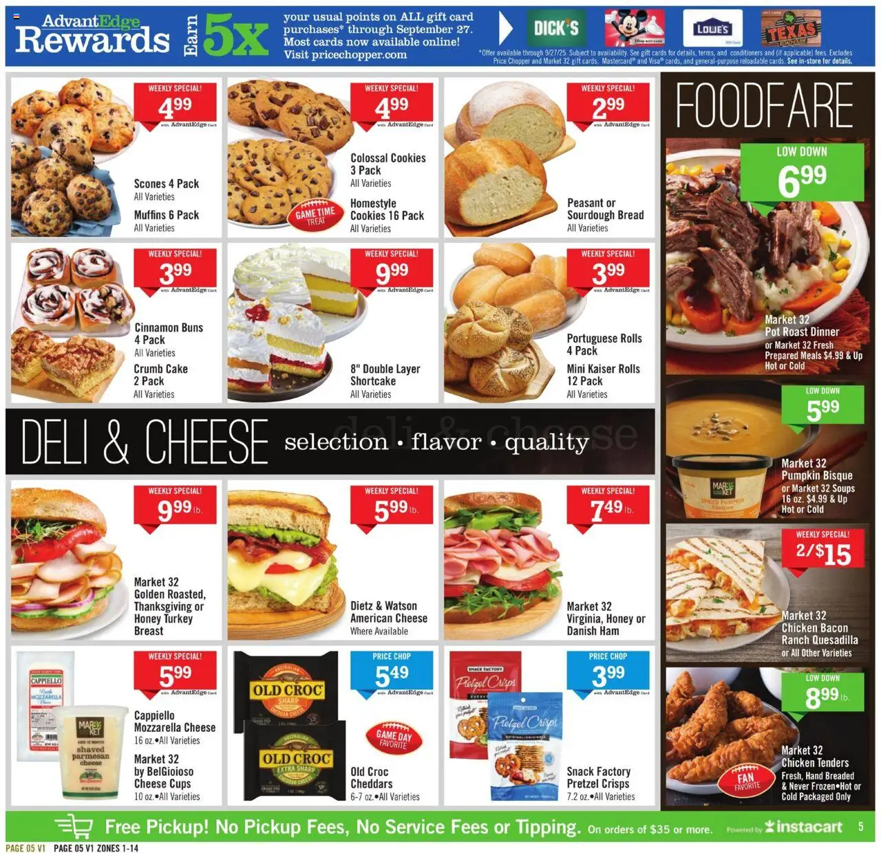 Price Chopper Weekly Current - MA - valid from 14.09.2025 | Page: 5 | Products: Cheese, Cookies, Pumpkin, Game