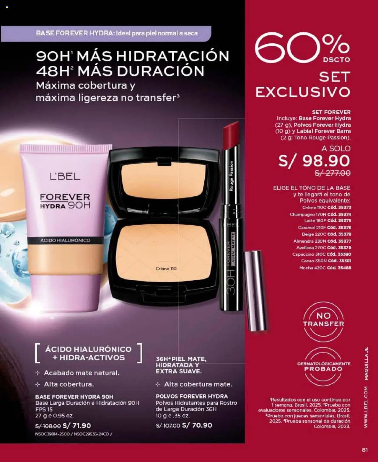 Catálogo L'Bel válido desde 24.10.2025 | Página: 81 | Productos: Té, Maquillaje