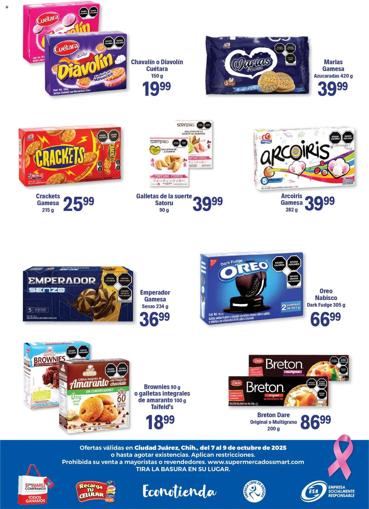 Nuevas ofertas de S-Mart válidas en toda la República Mexicana desde el 07.10.2025. ¡Encuentra las mejores ofertas en S-Mart - Folleto de Feria - Juarez! | Página: 6 | Productos: Leche, Chocolate, Galletas