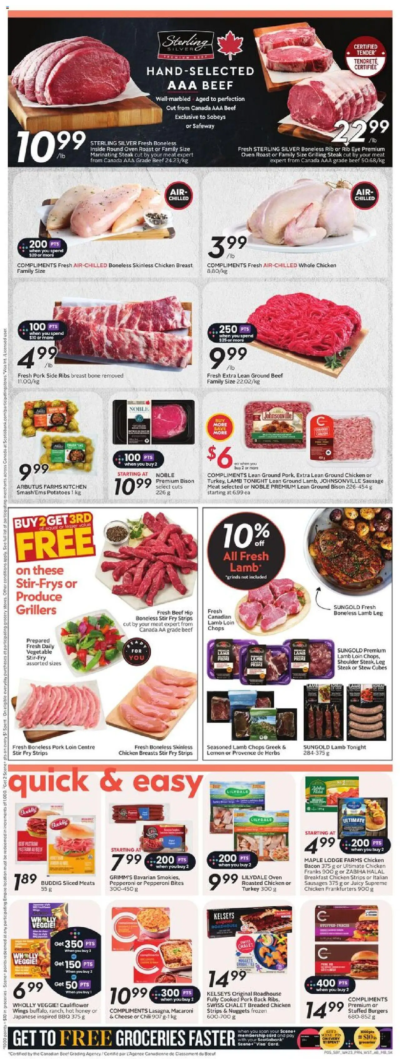 Safeway flyer valid from 02.10.2025 | Page: 9 | Products: Turkey, Oven, Chicken, Pork
