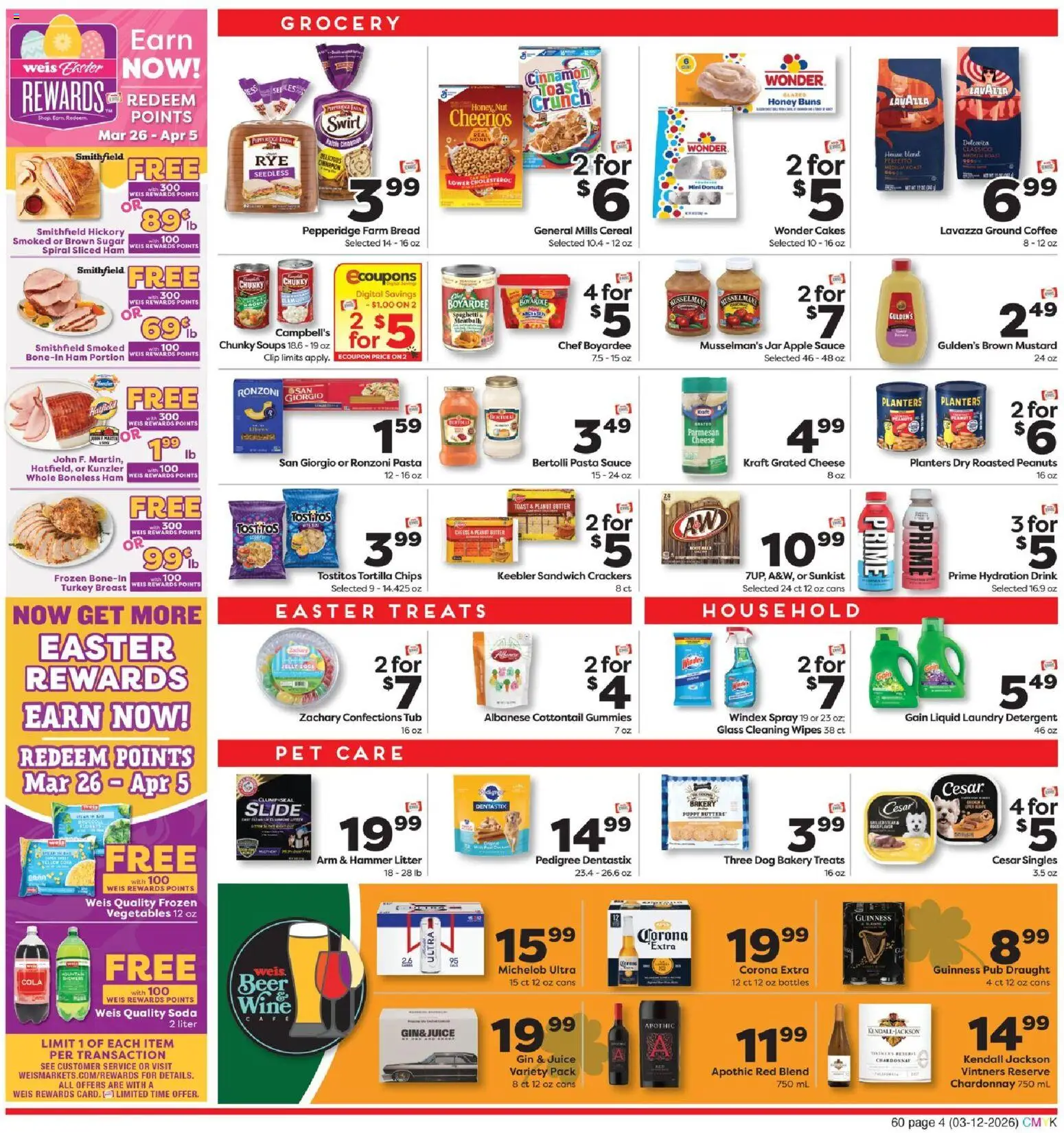 Weis Weekly Circular - PA - valid from 12.03.2026 | Page: 4 | Products: Bakery, Clip, Gin, Vegetables