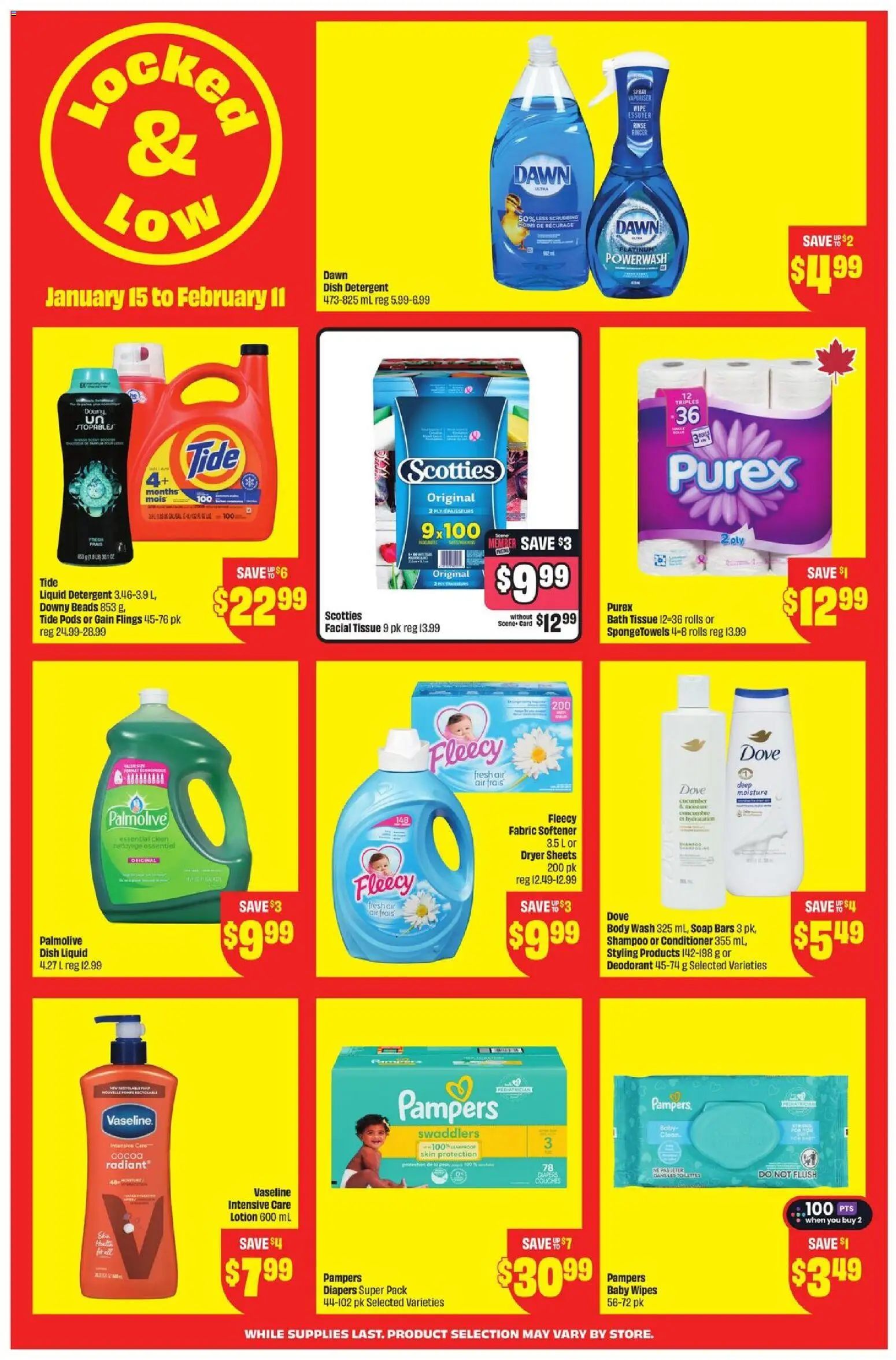 FreshCo flyer valid from 15.01.2026 | Page: 4 | Products: Shampoo, Conditioner, Body wash, Fabric softener
