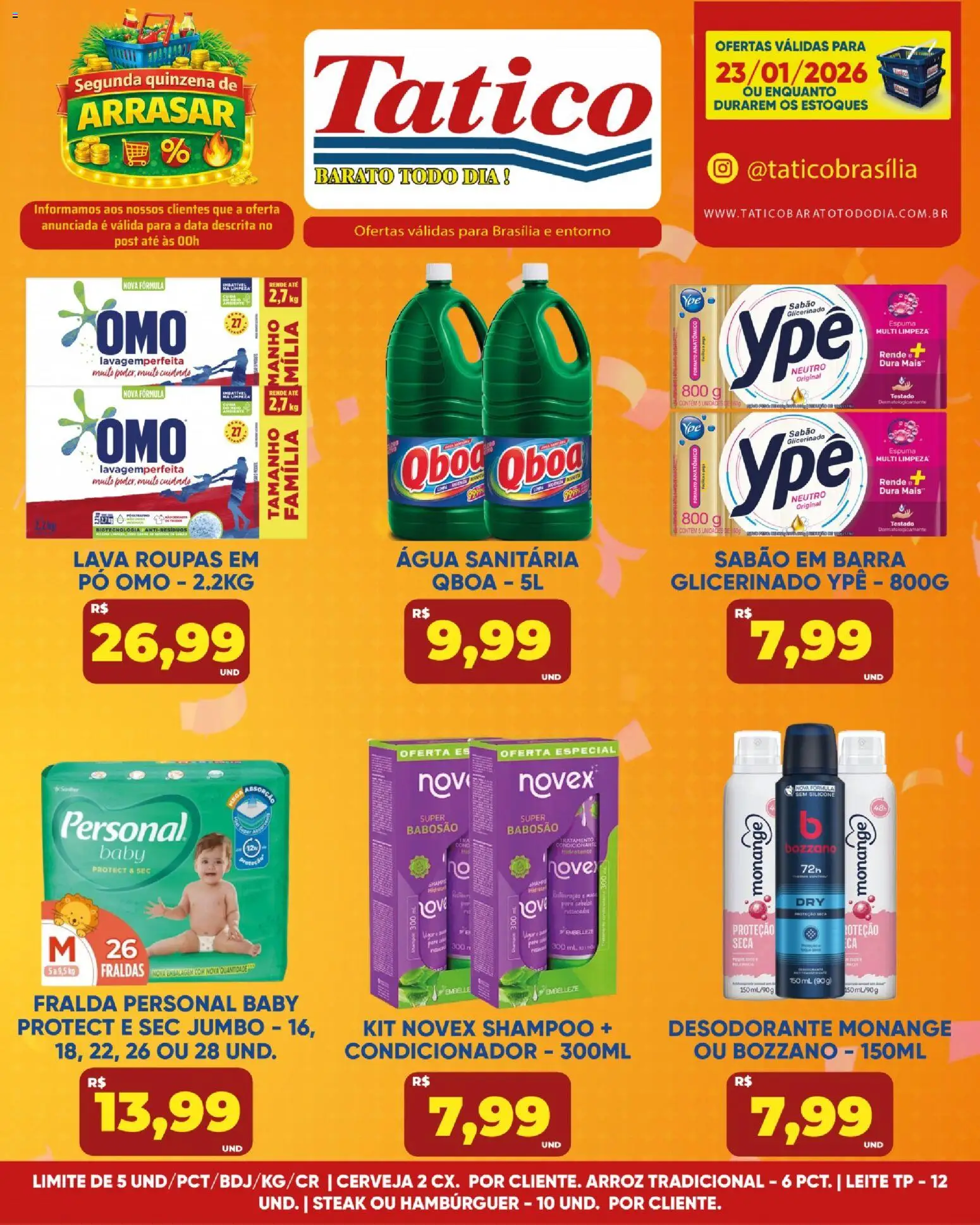 Tatico Folheto - válido de 23.01.2026 | Página: 12 | Produtos: Condicionador, Sabão, Leite, Água sanitária
