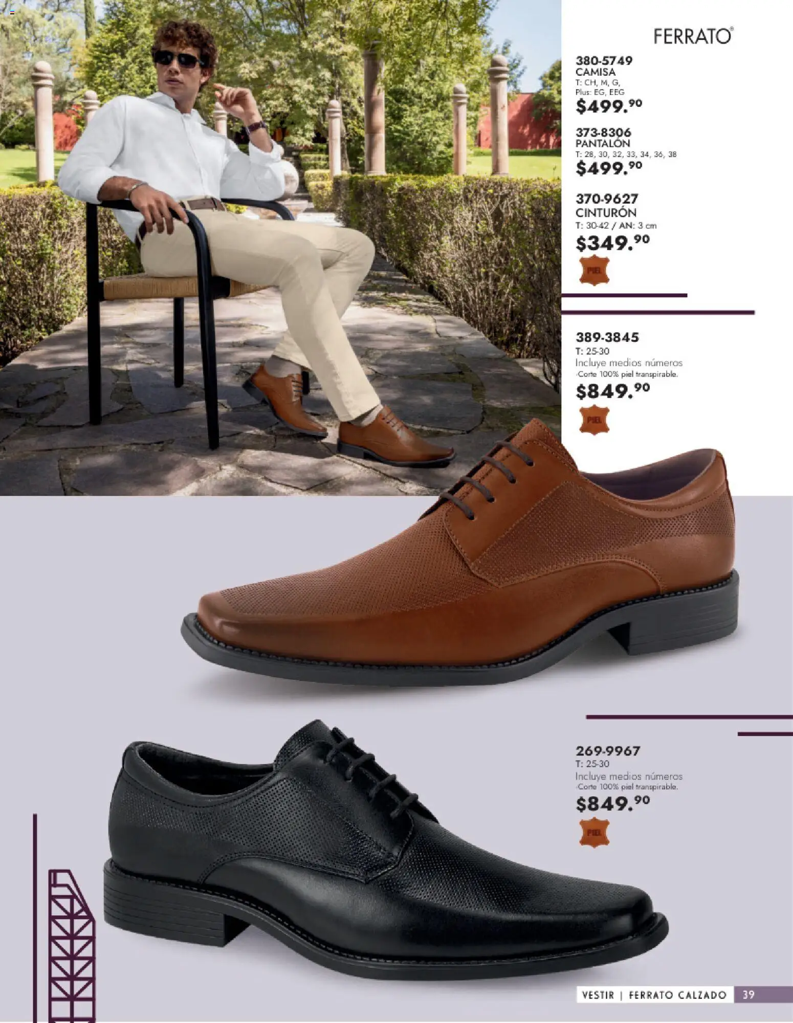 Nuevas ofertas de Andrea válidas en toda la República Mexicana desde el 25.01.2026. ¡Encuentra las mejores ofertas en Andrea catálogo Calzado Caballero! | Página: 39 | Productos: Cinturón, Camisa