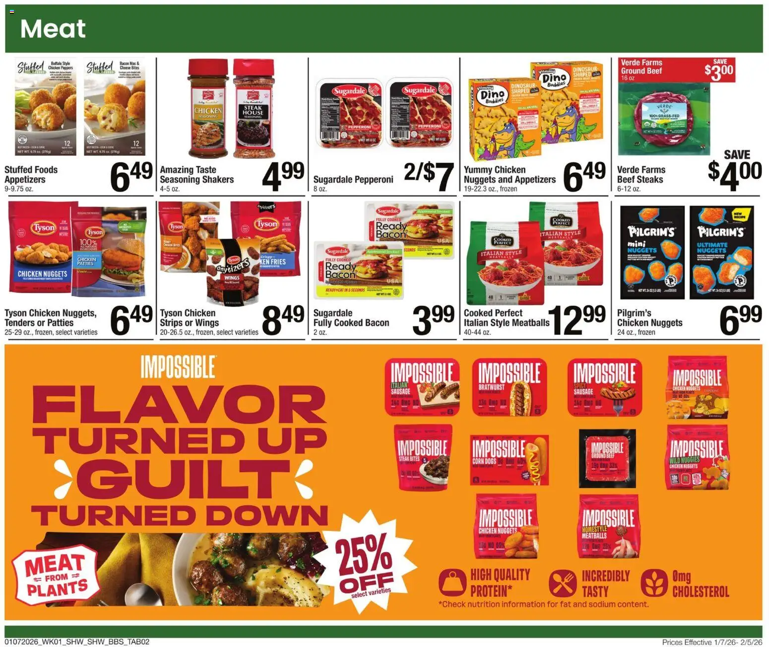 Shaw's Big Book of Savings - valid from 07.01.2026 | Page: 2 | Products: Corn, Cheese, Beef, Sausage