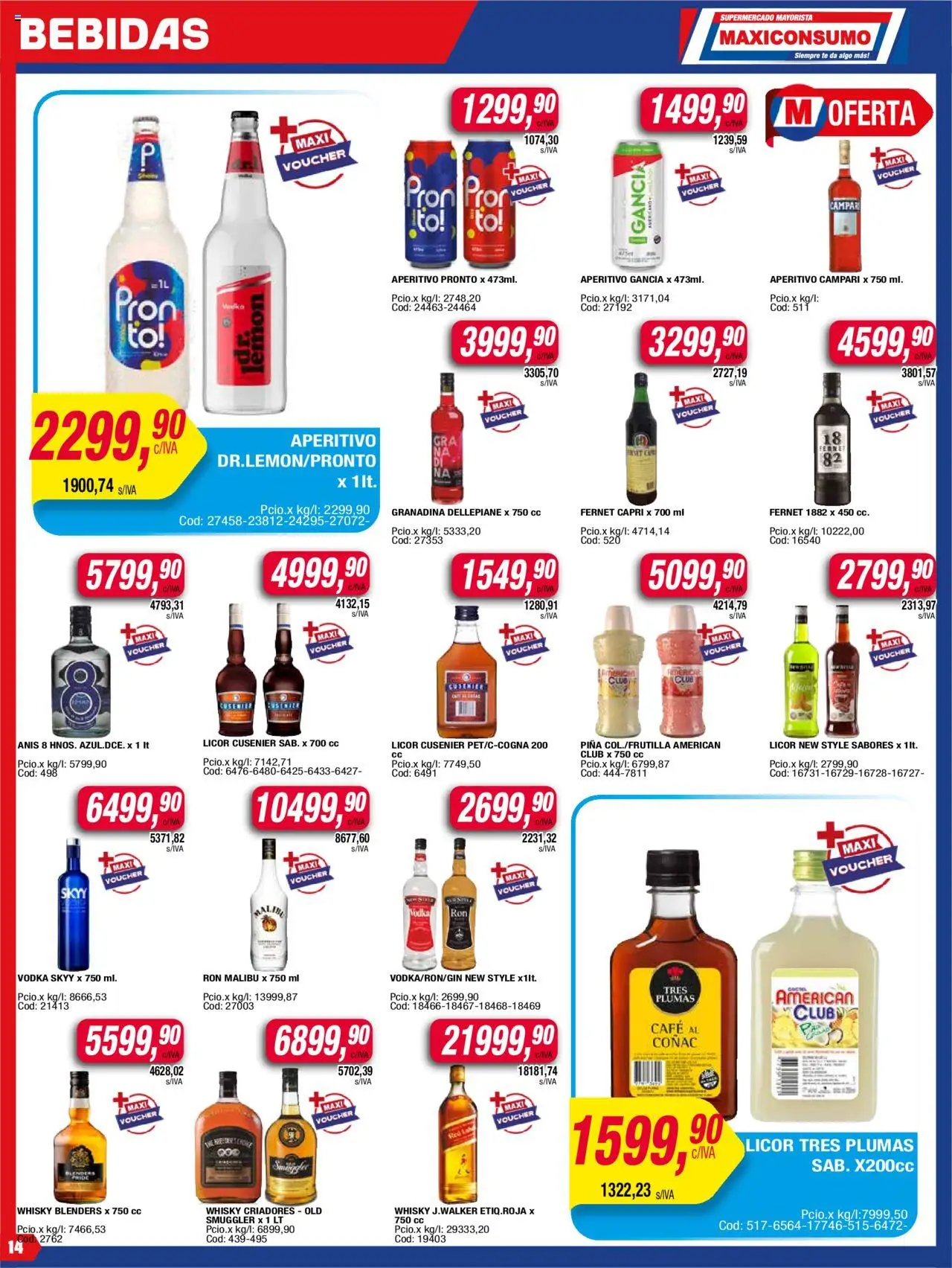 Maxiconsumo ofertas │ válido desde el 23.06.2025 | Página: 14 | Productos: Whisky, Fernet, Café, Té