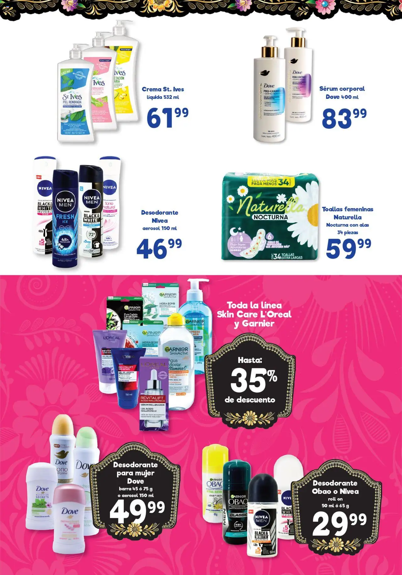 Nuevas ofertas de S-Mart válidas en toda la República Mexicana desde el 15.08.2025. ¡Encuentra las mejores ofertas en S-Mart - Folleto de Feria - Nuevo Laredo! | Página: 5 | Productos: Desodorante, Crema, Body, Toallas