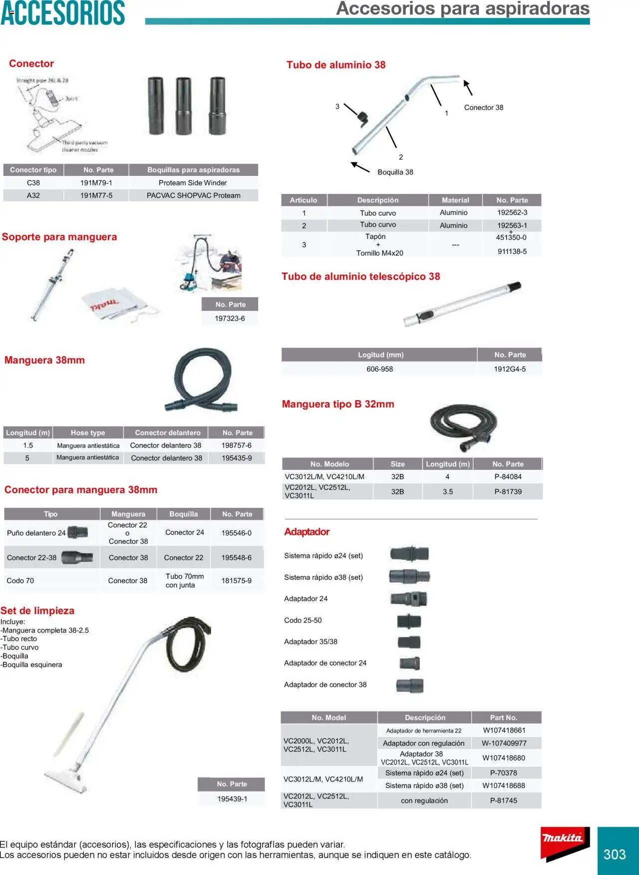 Nuevas ofertas de Makita válidas en toda la República Mexicana desde el 08.07.2024. ¡Encuentra las mejores ofertas en Makita catálogo Accesorios! | Página: 303 | Productos: Manguera, Tornillo, Conector, Adaptador