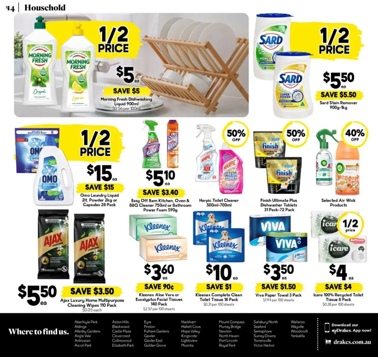 Drakes catalogue - valid from 13.08.2025 | Page: 14 | Products: Stain remover, Oven, Tissues, Bathroom