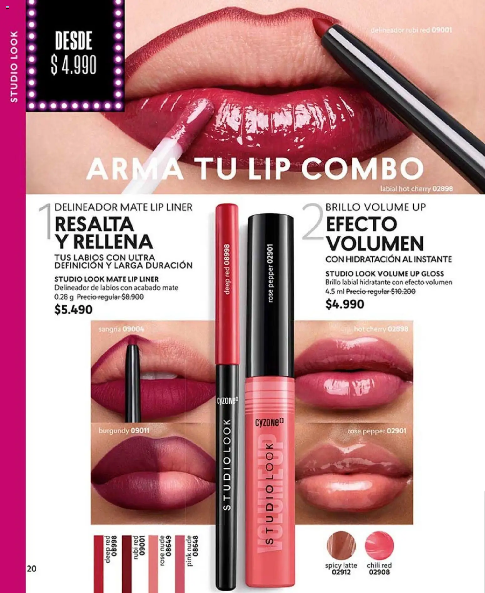 Catálogo CyZone Campaña 2 │ válido desde el 16.01.2026 | Página: 20 | Productos: Brillo, Mate, Delineador, Labial