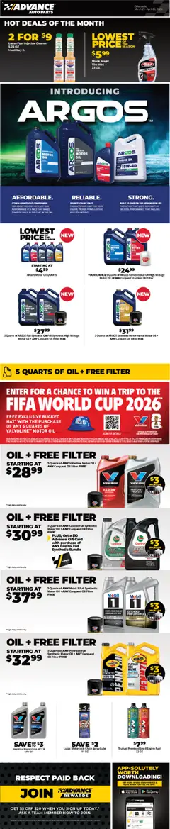 Preview of Advance Auto Parts weekly ads valid from 29.03.2026