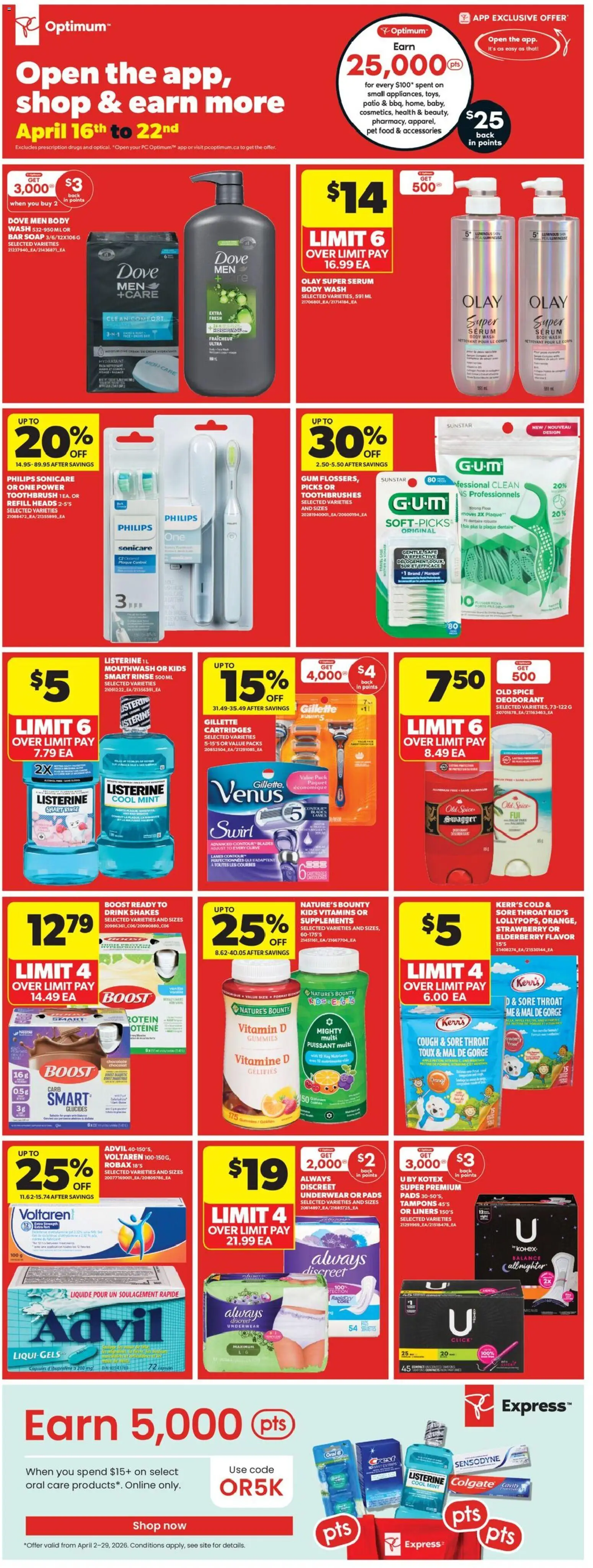 Real Canadian Superstore flyer valid from 16.04.2026 | Page: 29 | Products: PC, Deodorant, Mouthwash, Chocolate