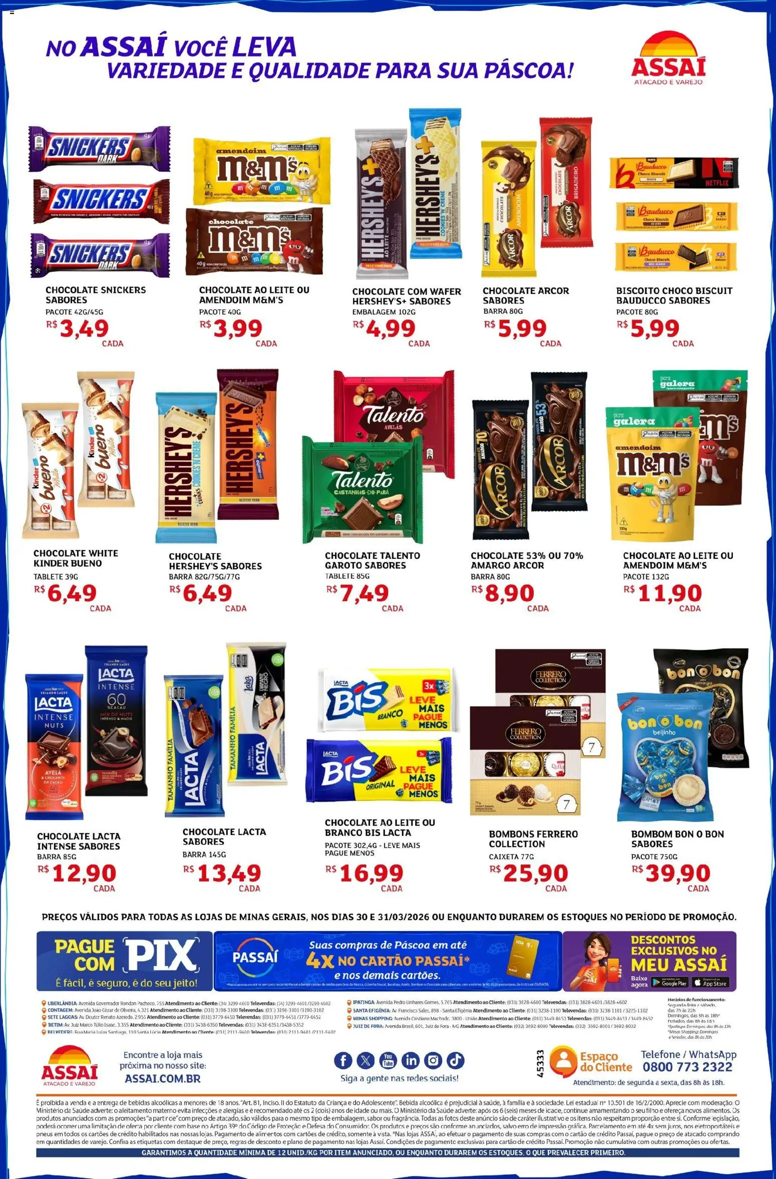 Assaí Atacadista Folheto - válido de 30.03.2026 | Página: 2 | Produtos: Biscoito, Chocolate, Creme, Avelã