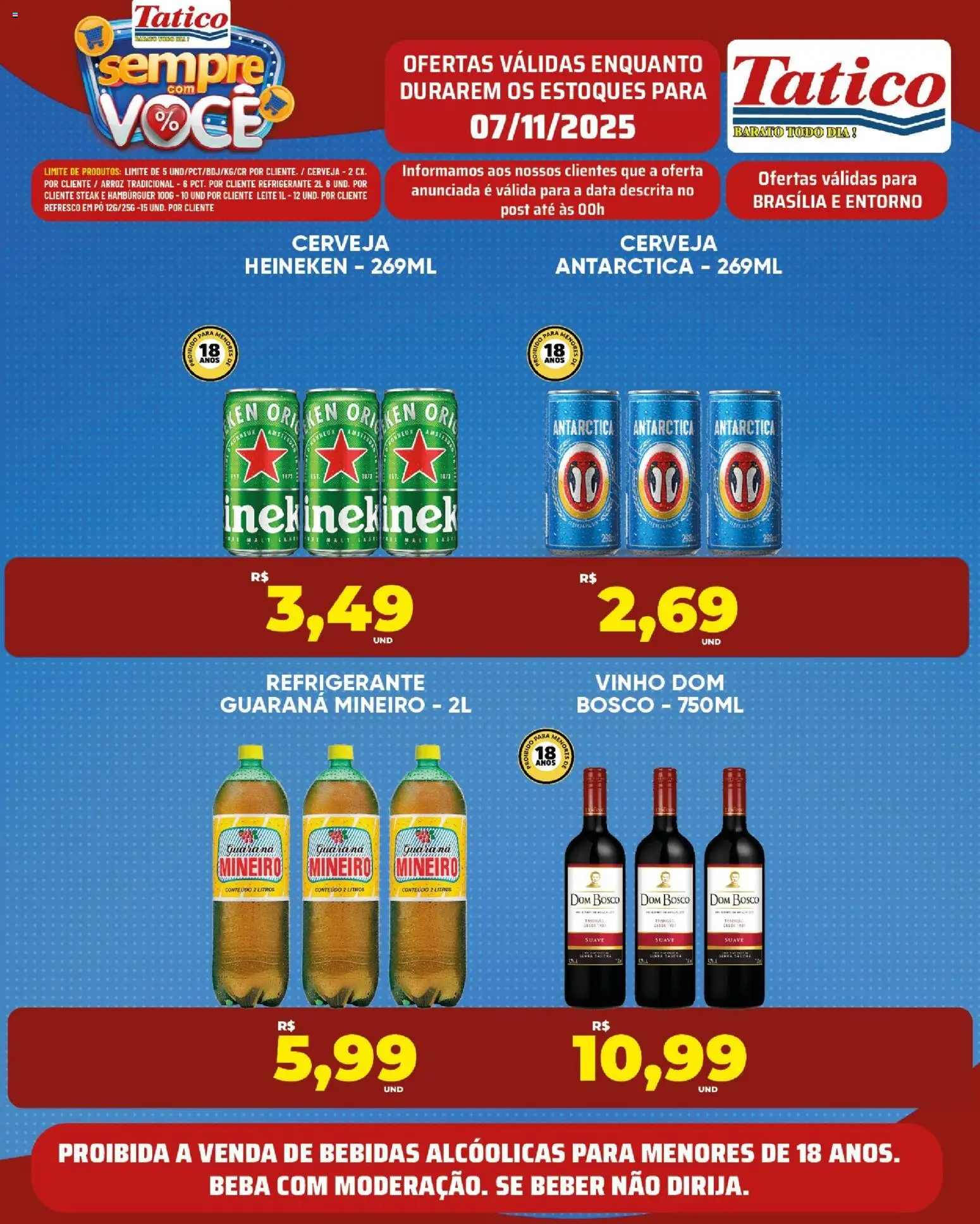Tatico Folheto - válido de 07.11.2025 | Página: 13 | Produtos: Vinho, Heineken, Hambúrguer, Refrigerante