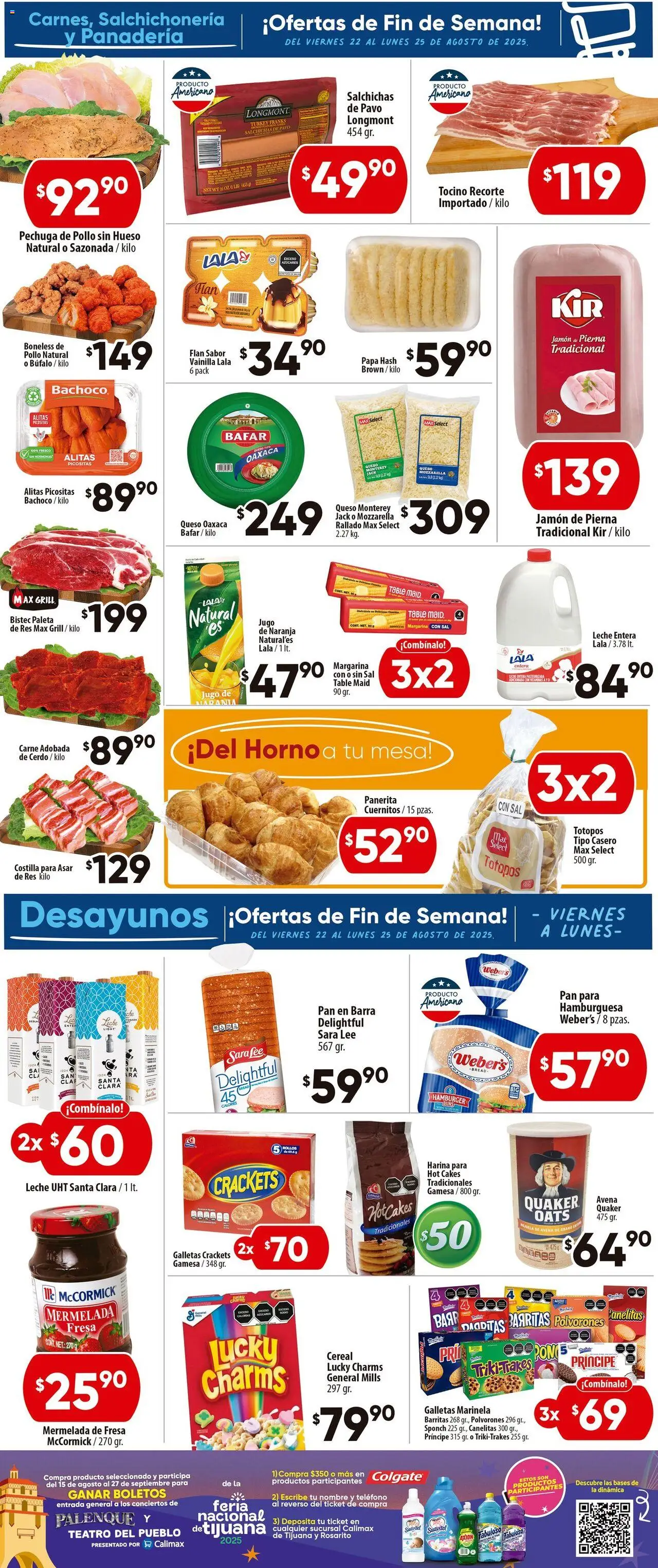 Nuevas ofertas de Calimax válidas en toda la República Mexicana desde el 22.08.2025. ¡Encuentra las mejores ofertas en Calimax - Folleto Rosarito! | Página: 2 | Productos: Pollo, Pan, Mesa, Teléfono