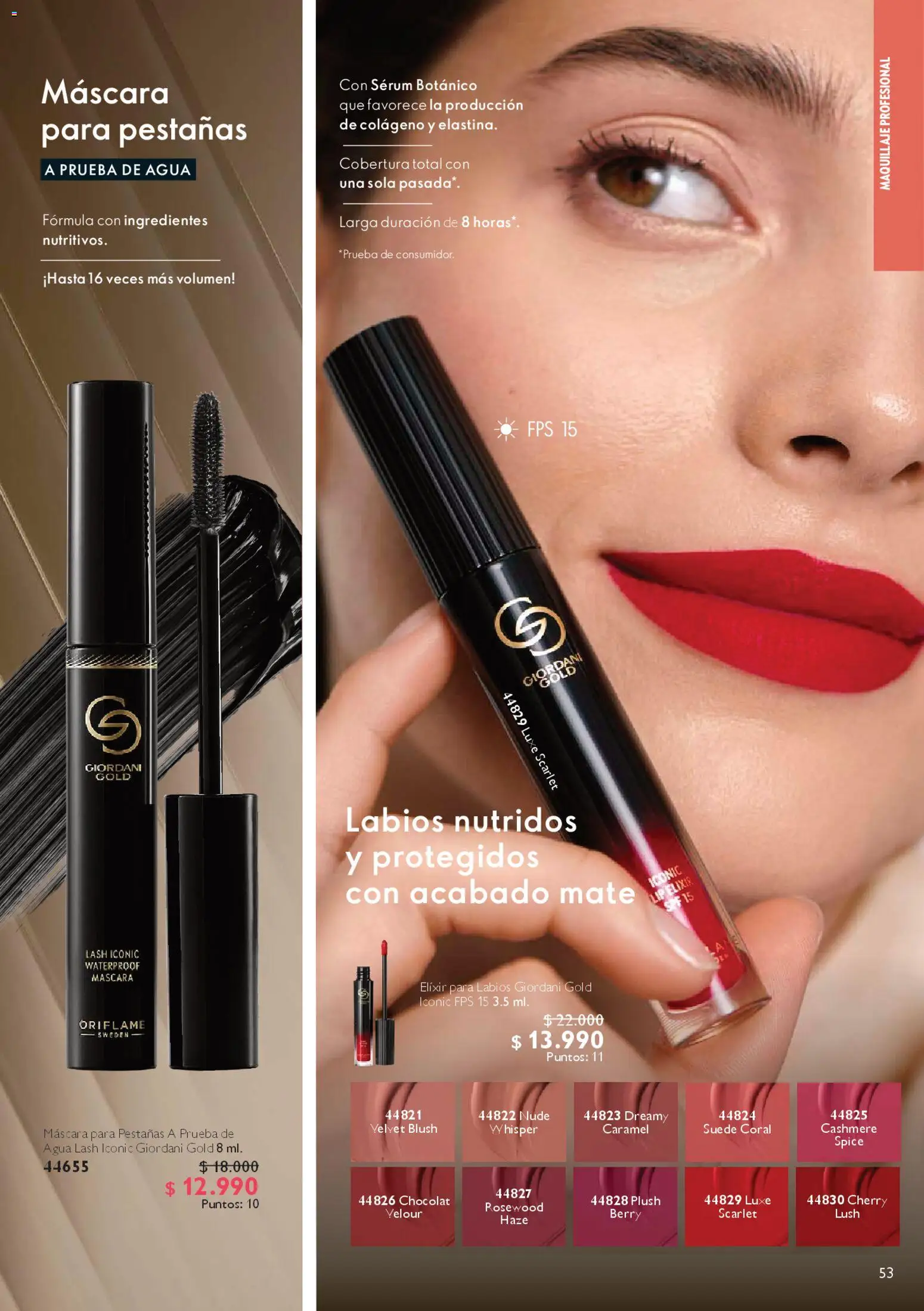 Oriflame ofertas  │ válido desde el 28.03.2026 | Página: 53 | Productos: Agua, Maquillaje, Mate, Máscara