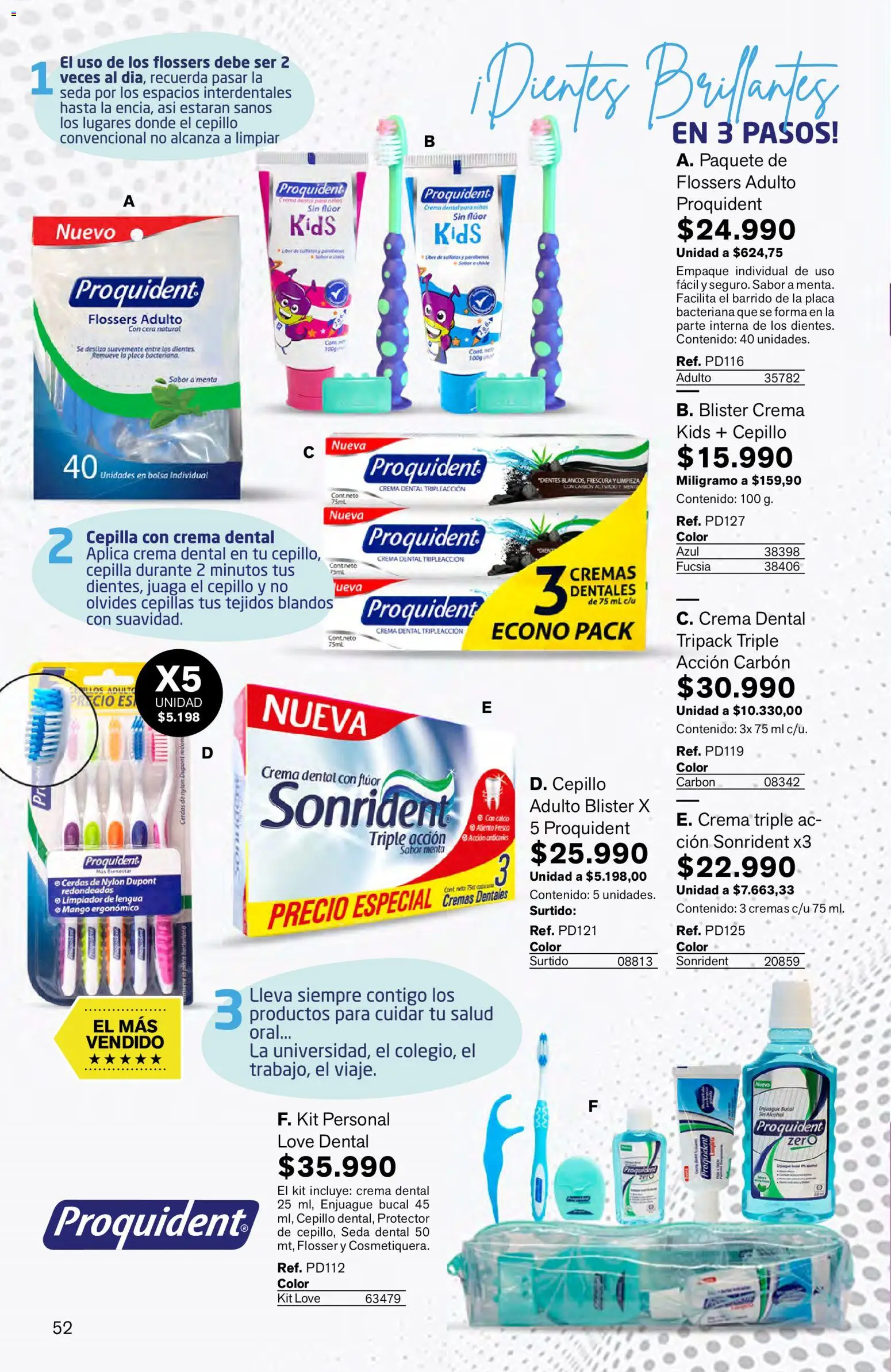 Leonisa revista - valida desde el 16.03.2026 | Página: 52 | Productos: Bolsa, Limpiador, Cepillo, Crema dental