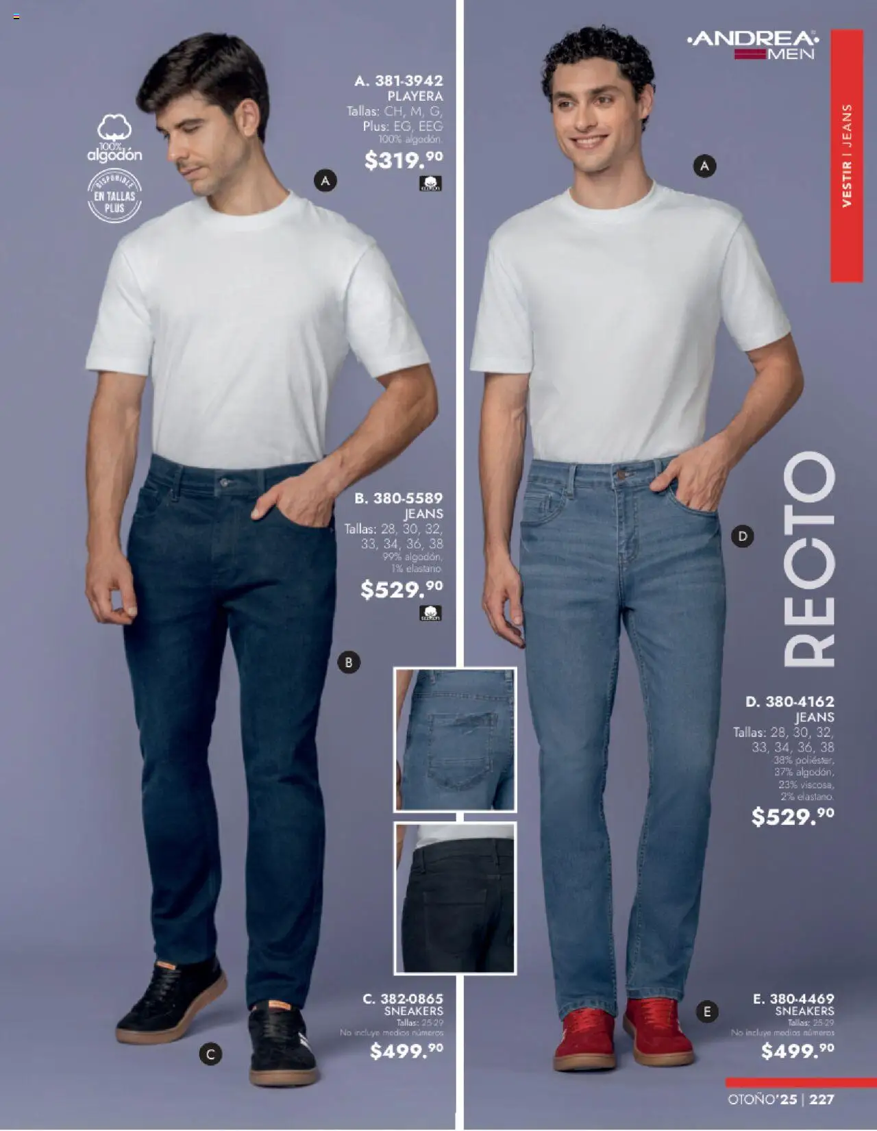 Nuevas ofertas de Andrea válidas en toda la República Mexicana desde el 24.08.2025. ¡Encuentra las mejores ofertas en Andrea - Catálogo Vestir Caballero! | Página: 65 | Productos: Algodón, Playera